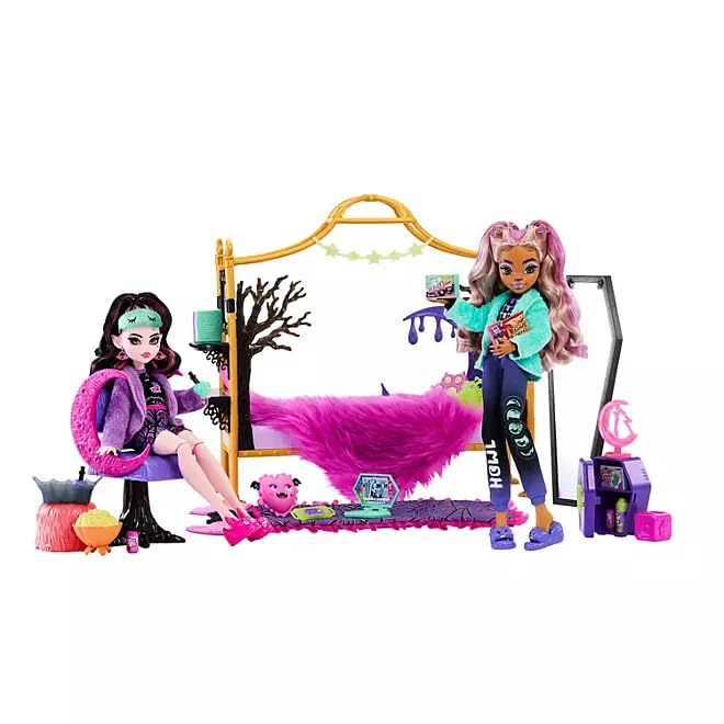Foto 3 pulgar | Set de Juego Monster High Creepover con Draculaura y Clawdeen - Venta Internacional