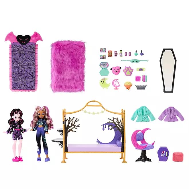 Foto 4 pulgar | Set de Juego Monster High Creepover con Draculaura y Clawdeen - Venta Internacional