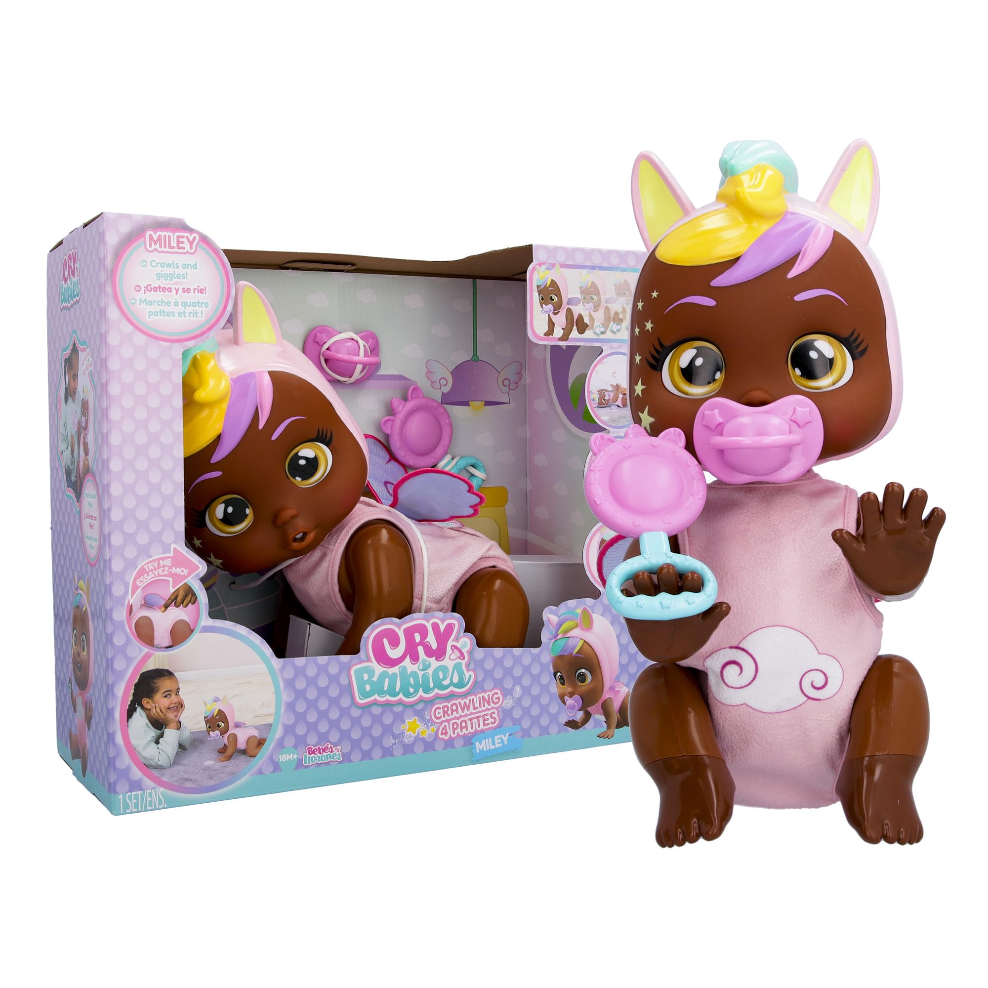 Foto 2 | Muñeca Baby Cry Babies Crawling Miley con Sonidos  - Venta Internacional