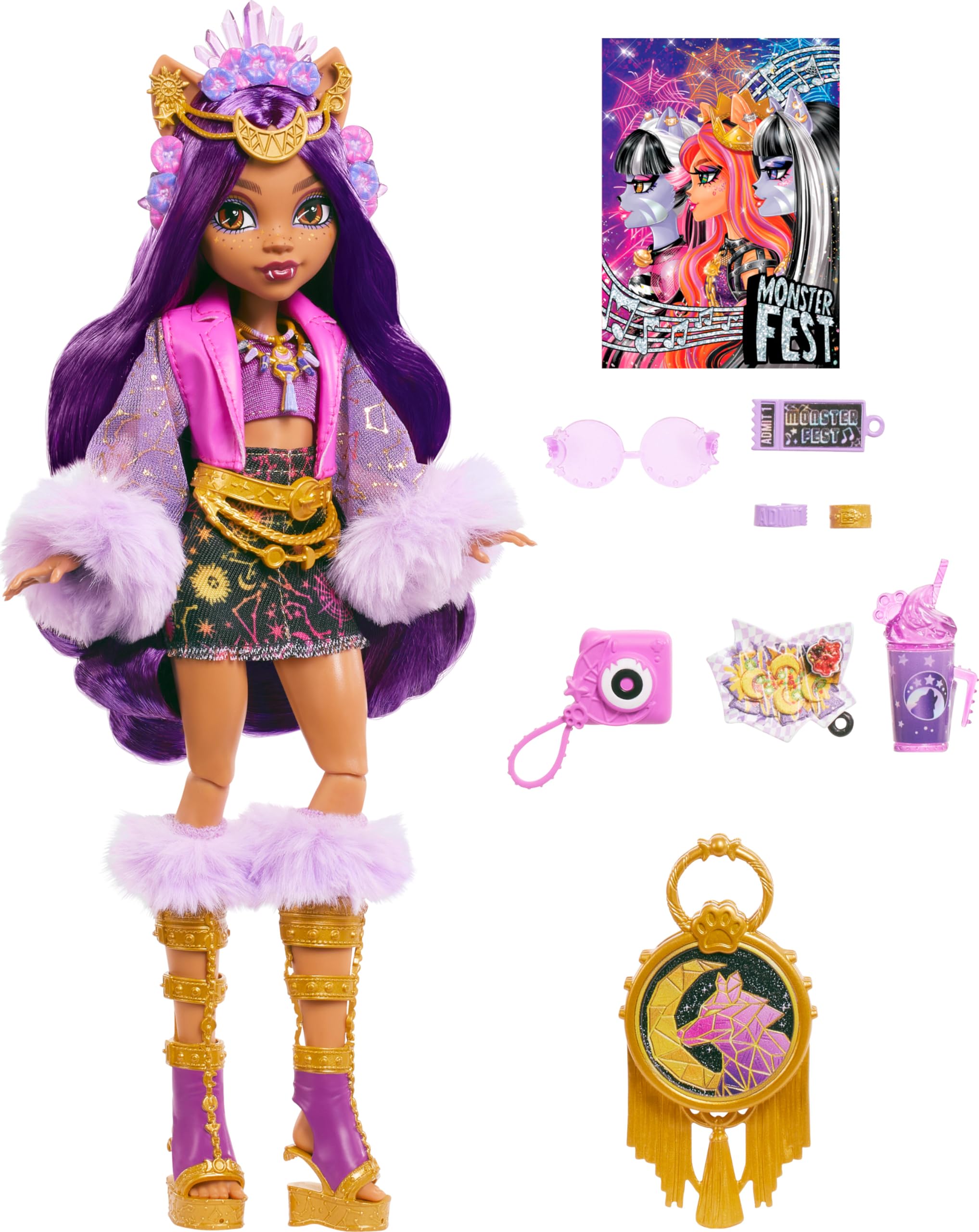 Foto 3 pulgar | Muñeca Monster High Clawdeen Wolf con Atuendo de Glam Monster Fest - Venta Internacional