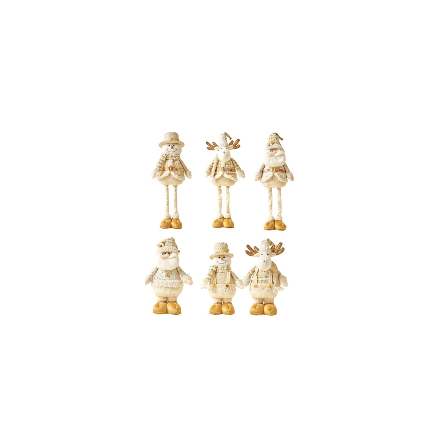 Pack de 3 Muñecas Navideñas con Luces Led de 55 Cm de Altura - Venta Internacional