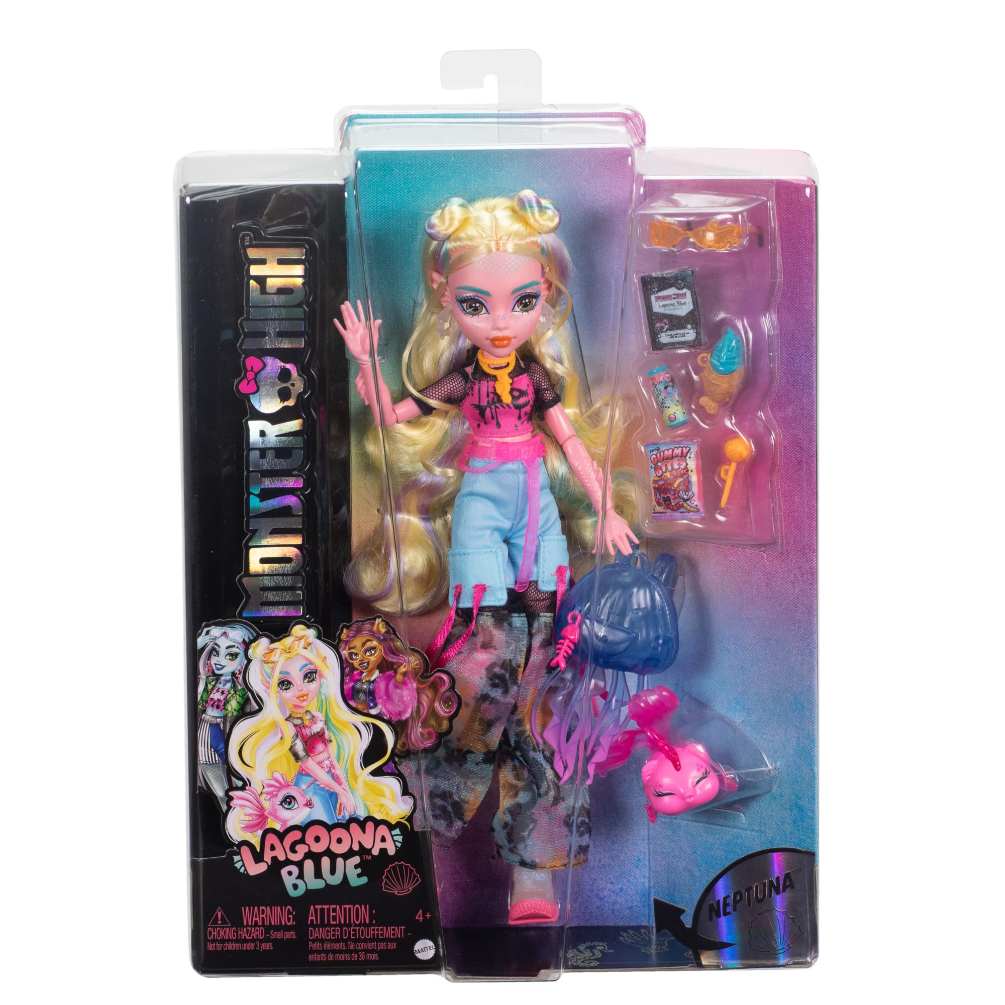 Foto 7 pulgar | Muñeca Monster High Lagoona Blue Con Pez Mascota Neptuna Y Acceso - Venta Internacional