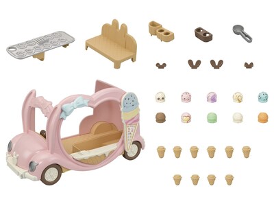 Foto 3 | Vehículo de Juguete Calico Critters Ice Cream Con Accesorios - Venta Internacional