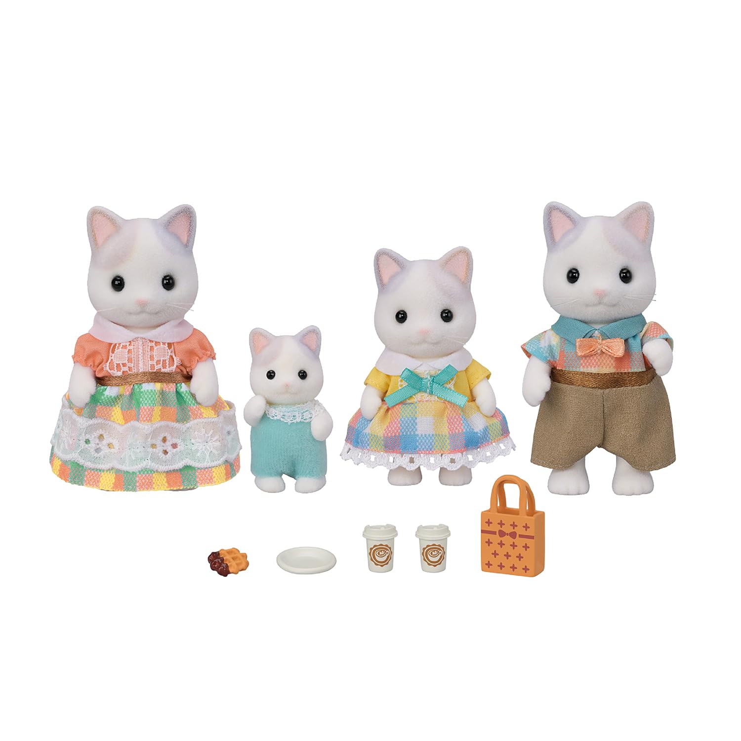 Figuras de Muñecas Coleccionables Calico Critters Latte Cat Family - Venta Internacional