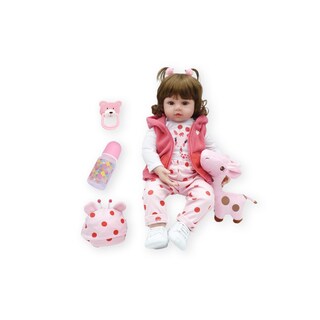 Foto 1 | Muñeca Reborn de Vinilo de 48 cm con Ojos Marrones para Niñas - Regalo Realista y Suave