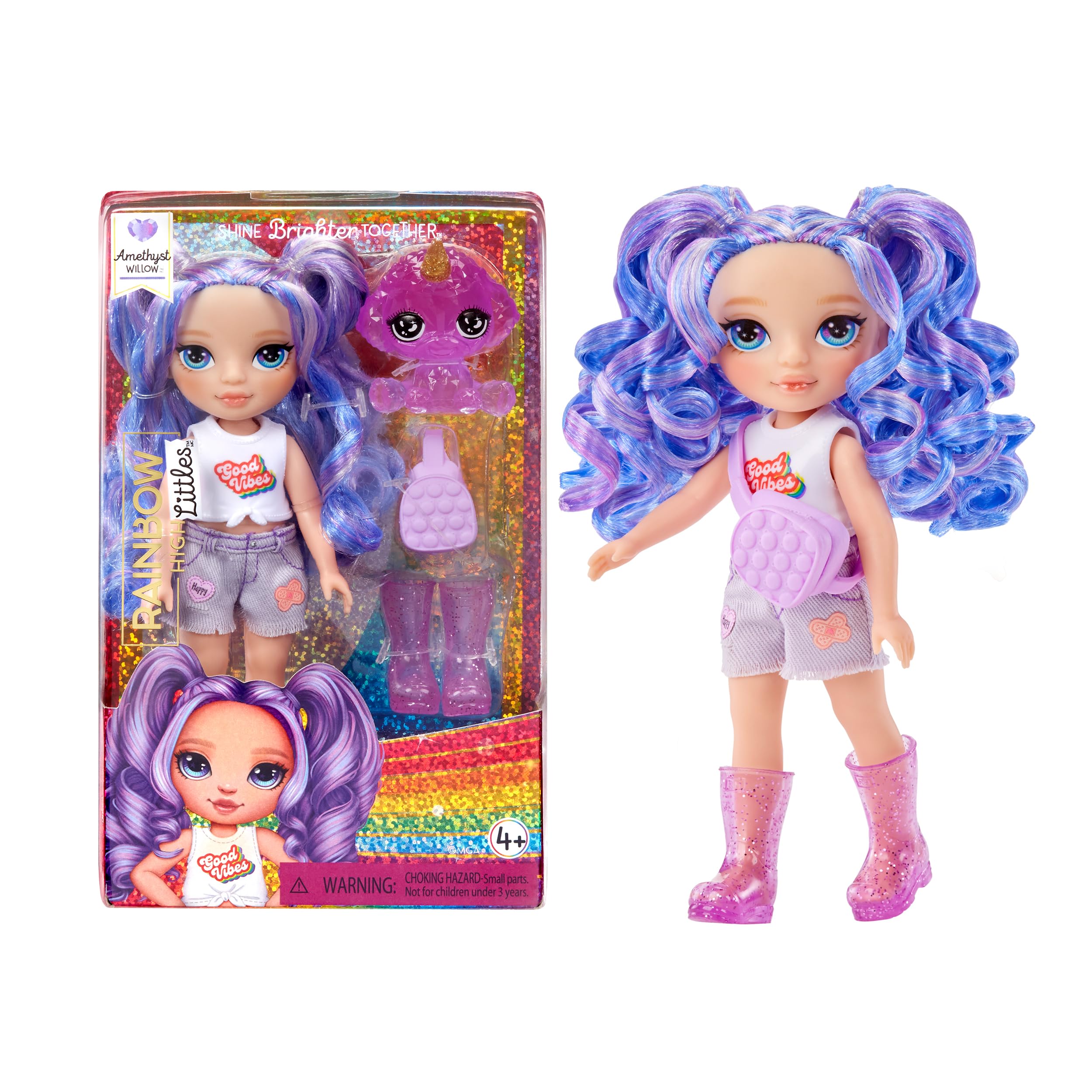 Foto 1 | Muñeca Rainbow High Littles Amethyst Willow Purple con Mascota 5.5 " - Venta Internacional