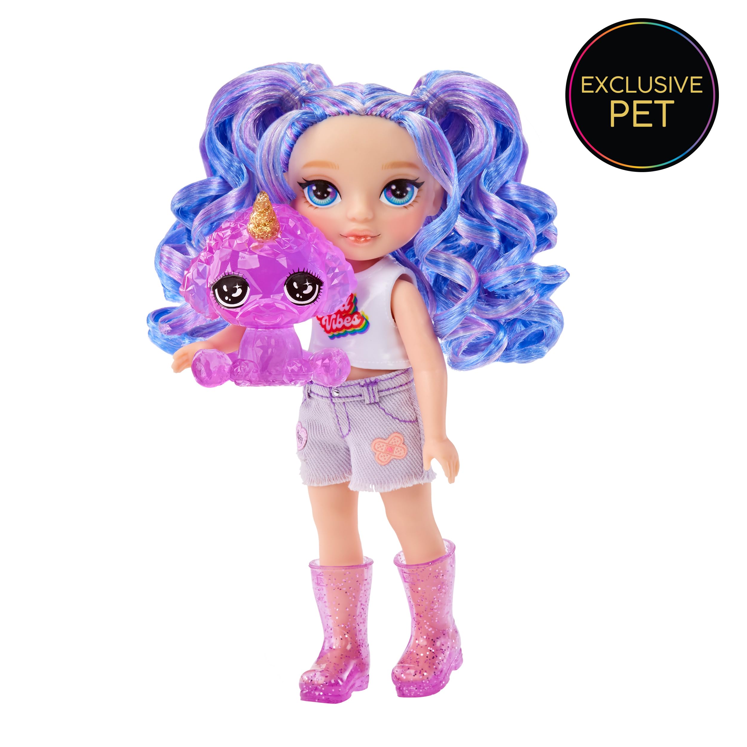 Foto 5 | Muñeca Rainbow High Littles Amethyst Willow Purple con Mascota 5.5 " - Venta Internacional