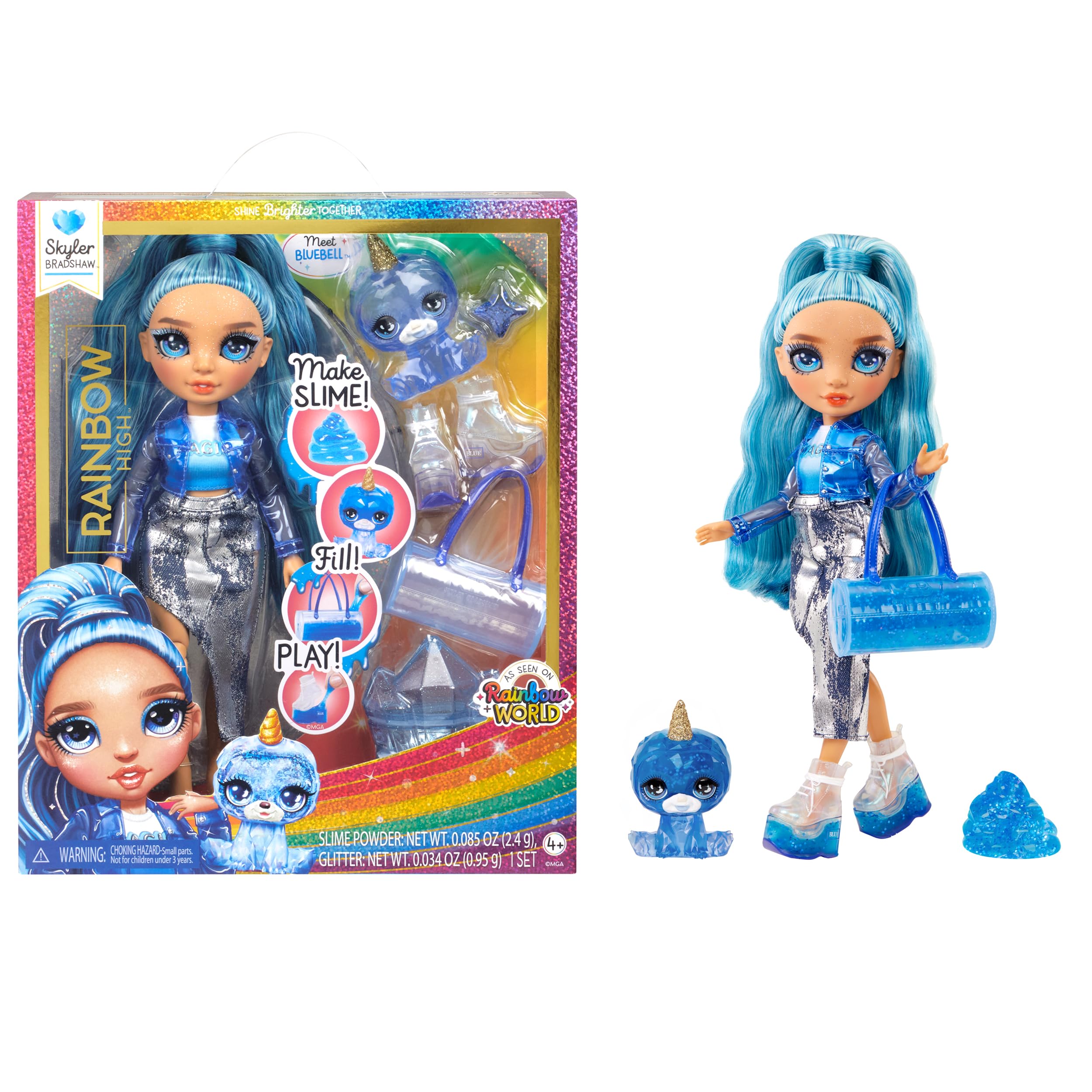 Muñeca Rainbow High Skyler Blue con Kit de Limo y Mascota - Venta Internacional