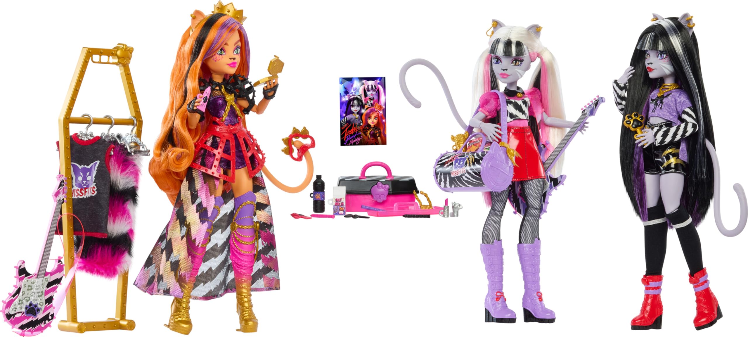 Foto 5 pulgar | Brazalete Dolls Monster High The Hissfits Paquete de 3 con Rayas Toralei - Venta Internacional
