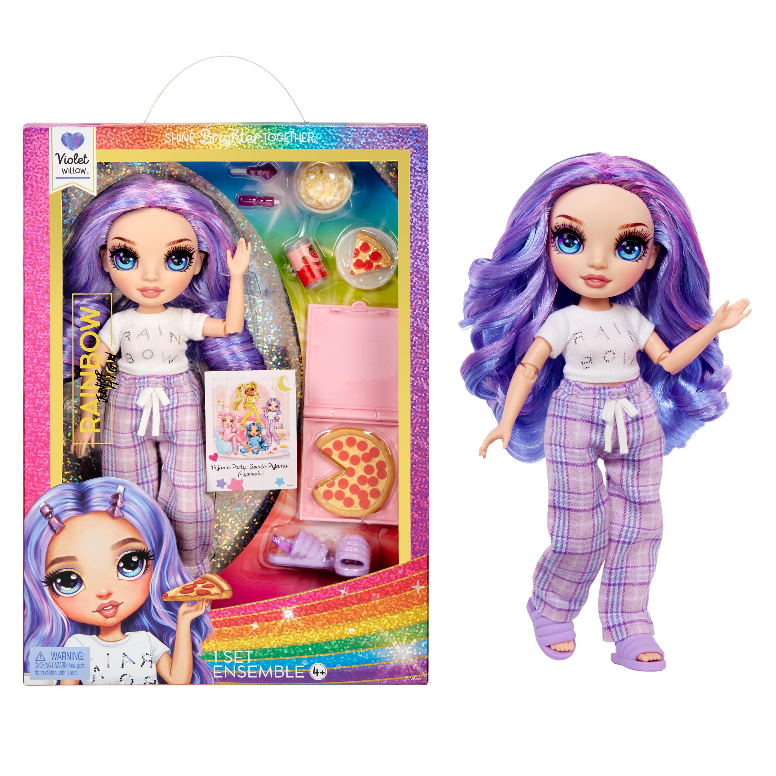 Muñeca Rainbow High Jr High Pj Party Violet Purple 9 - Venta Internacional