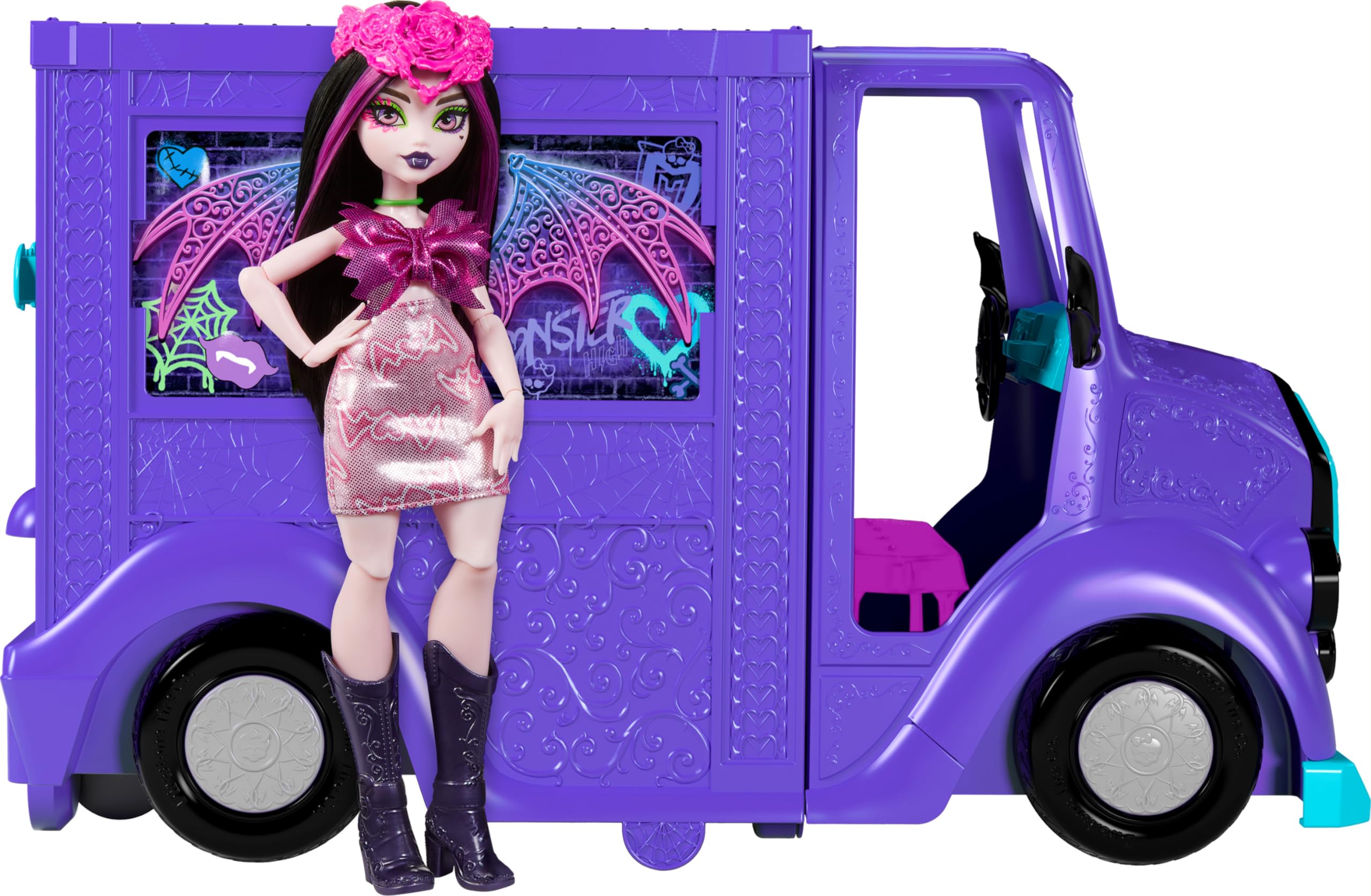 Foto 2 pulgar | Muñeca Draculaura de Playset Monster High y Fantástico Camión de Comida - Venta Internacional