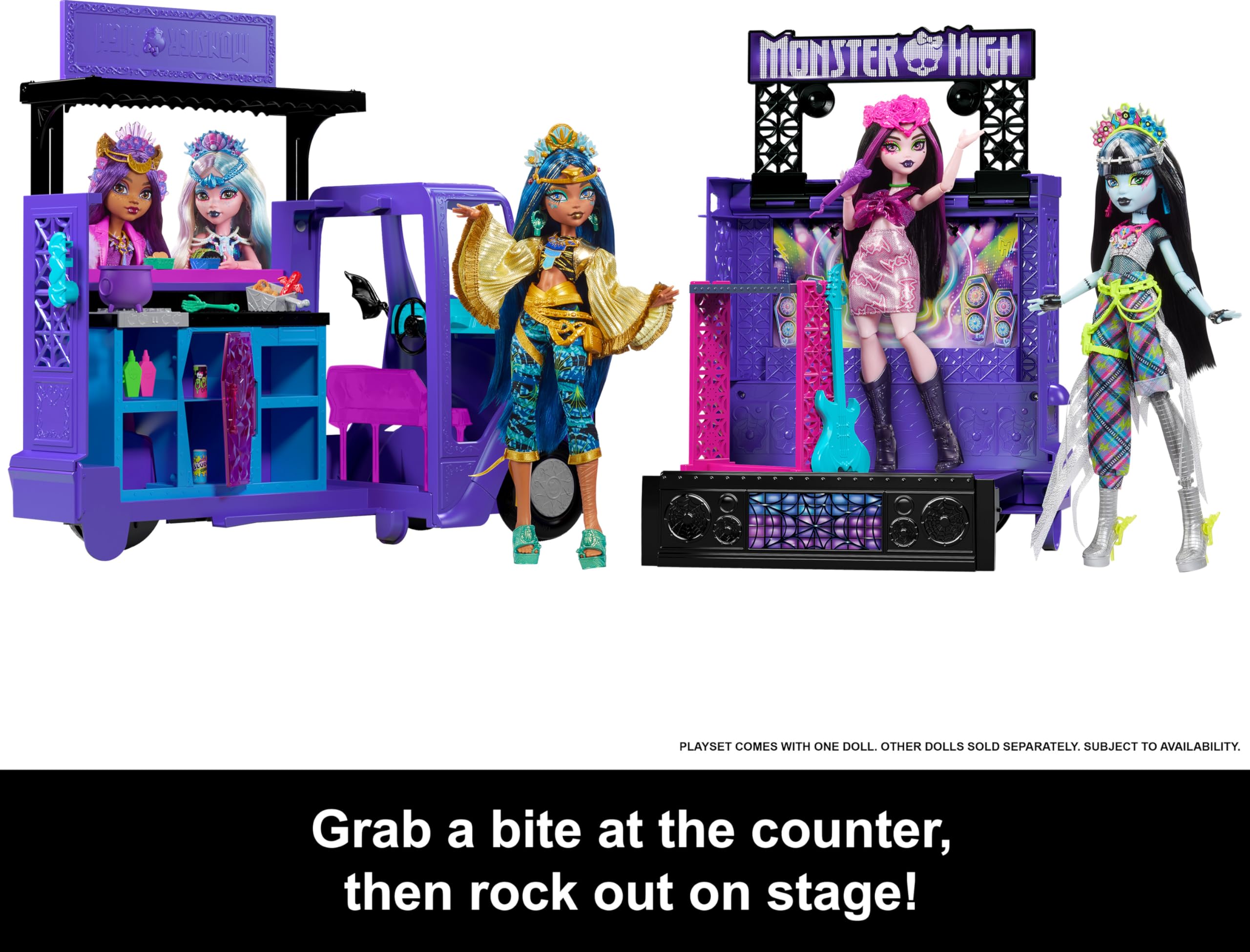 Foto 5 pulgar | Muñeca Draculaura de Playset Monster High y Fantástico Camión de Comida - Venta Internacional
