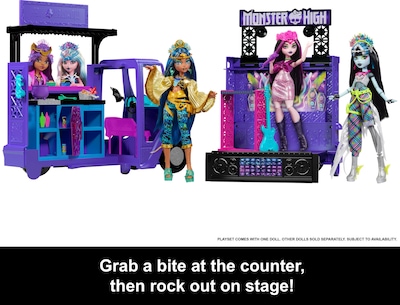 Foto 4 | Muñeca Draculaura de Playset Monster High y Fantástico Camión de Comida - Venta Internacional