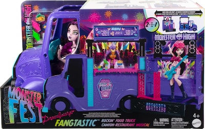 Foto 6 | Muñeca Draculaura de Playset Monster High y Fantástico Camión de Comida - Venta Internacional