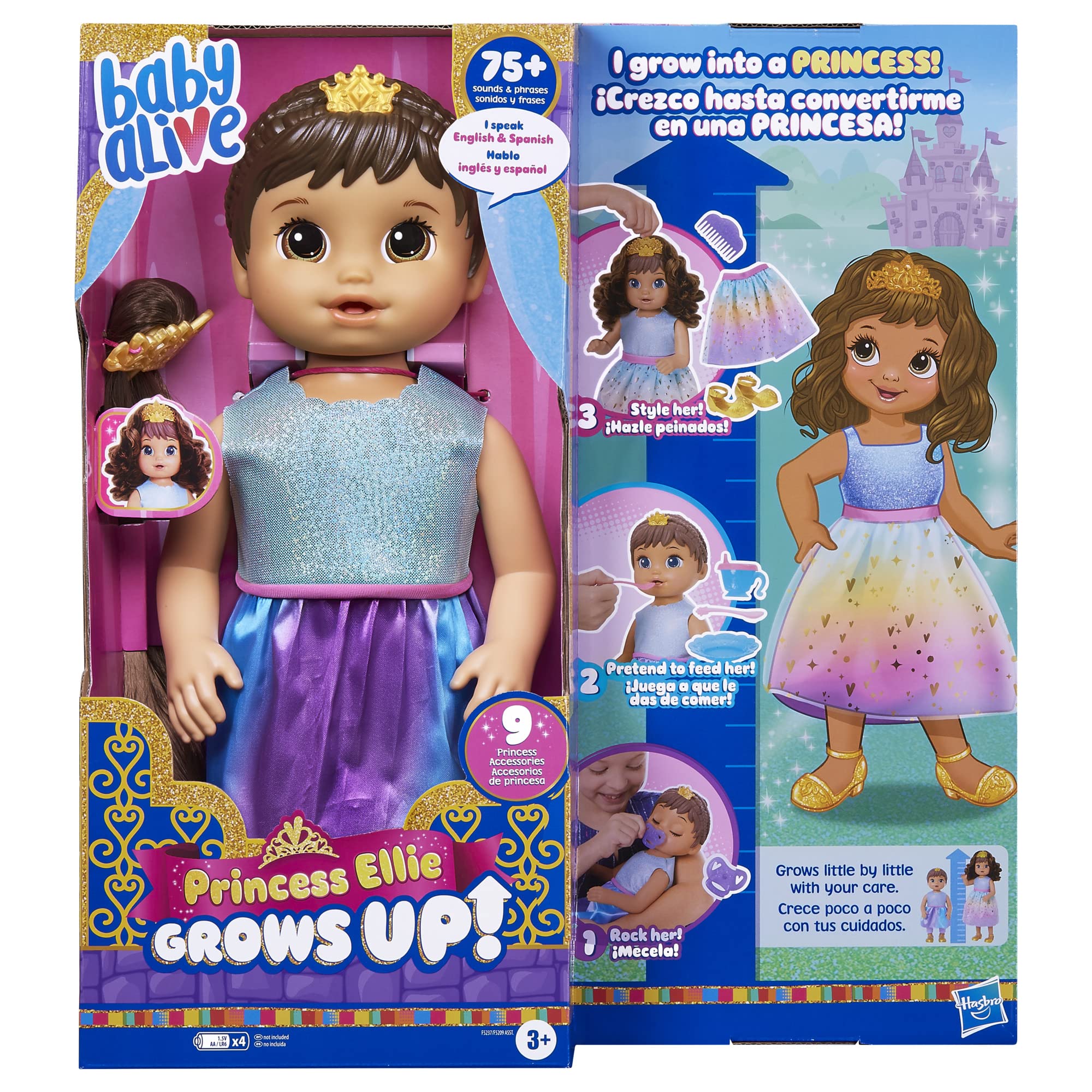 Foto 1 | Muñeca Interactiva Baby Alive Princess Ellie Crece - Venta Internacional