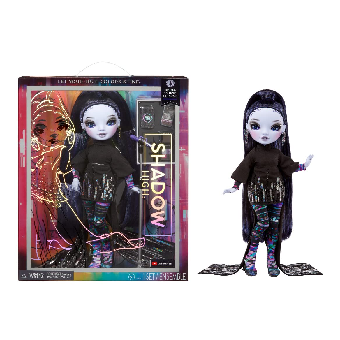 Foto 2 pulgar | Muñeca De Moda Rainbow High Shadow High Reina Glitch Crowne - Venta Internacional.