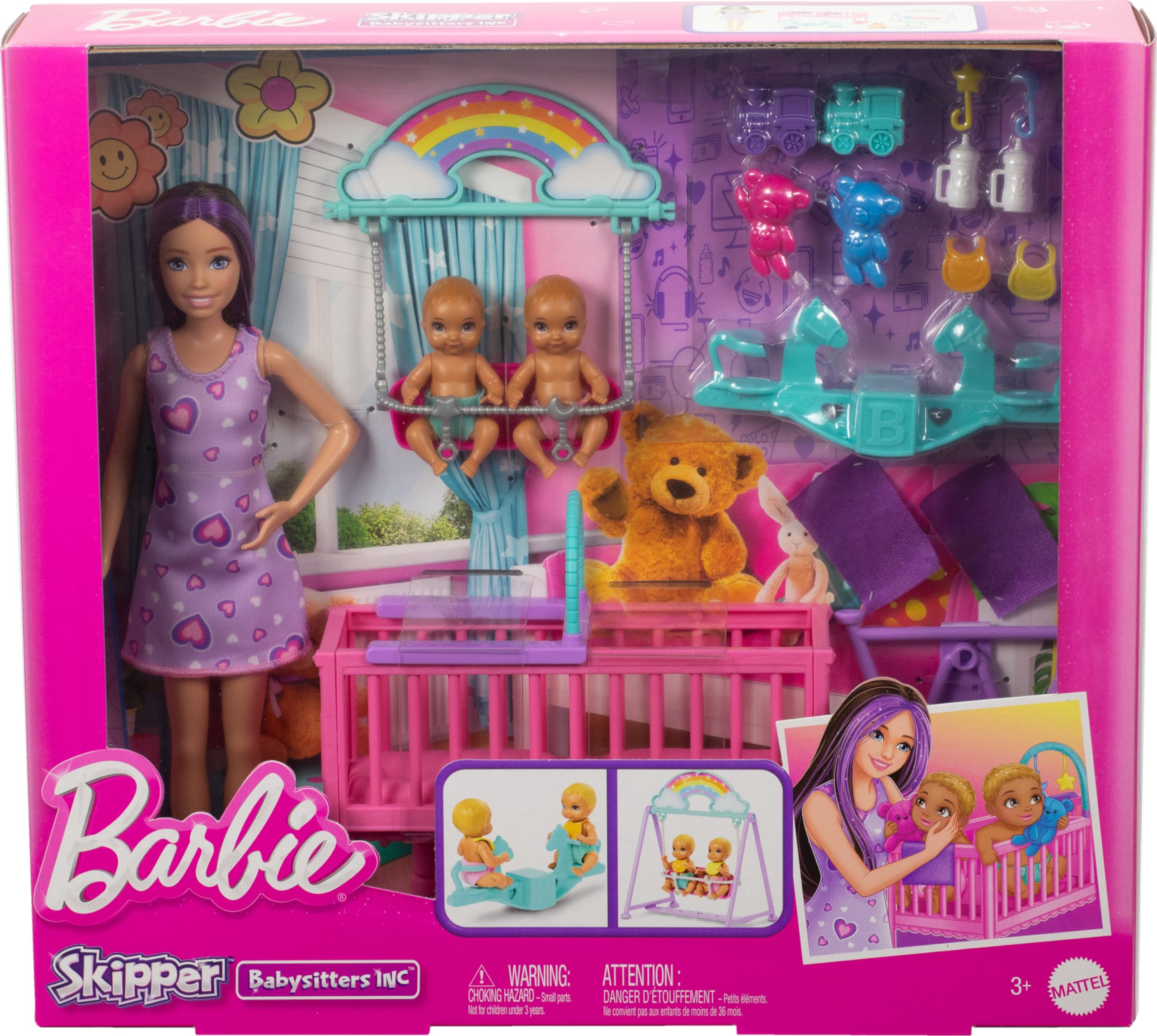 Foto 7 pulgar | Playset Barbie Skipper Doll & Nursery Con Muñecas Gemelas - Venta Internacional.