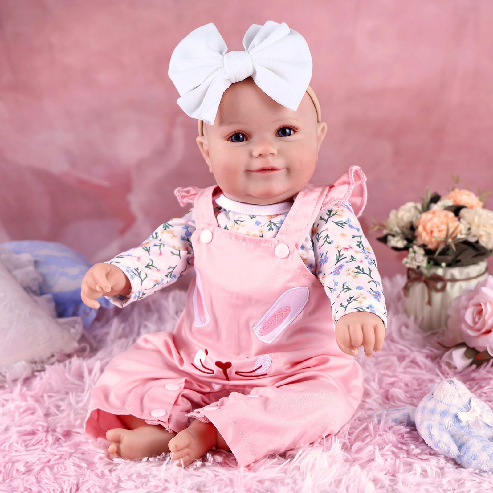 Muñeca Reborn Babeside Smiling De 20 Pulgadas Con Accesorios - Venta Internacional.