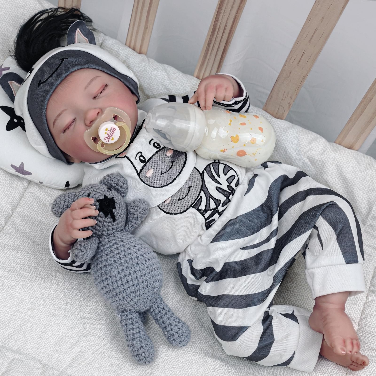 Foto 2 pulgar | Muñeca Reborn Babeside Leen Zebra De 50 Cm Con Accesorios Para Más De 3 - Venta Internacional.