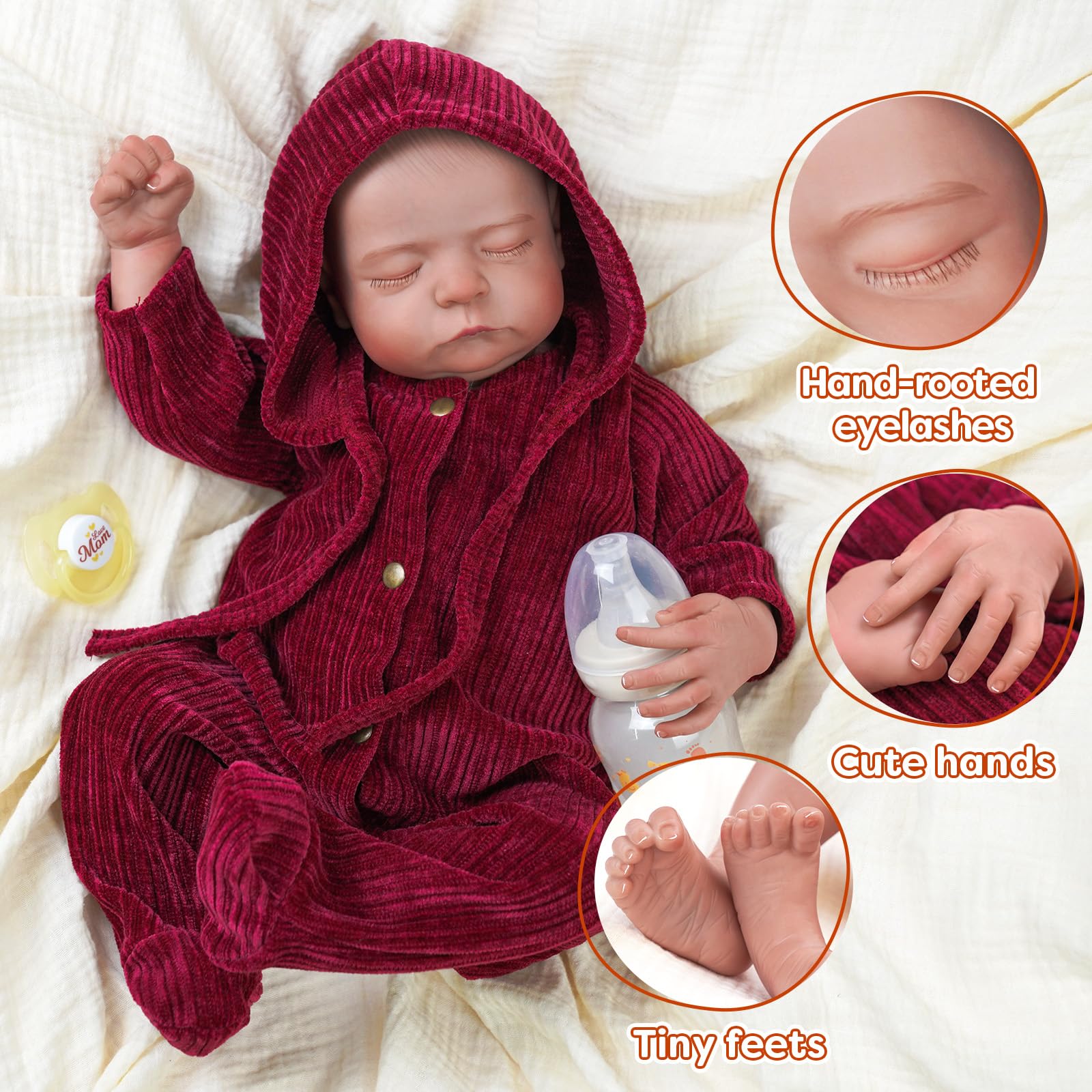 Foto 4 pulgar | Muñeca Reborn Babeside, Realista, 22 Pulgadas, Para Dormir - Venta Internacional.