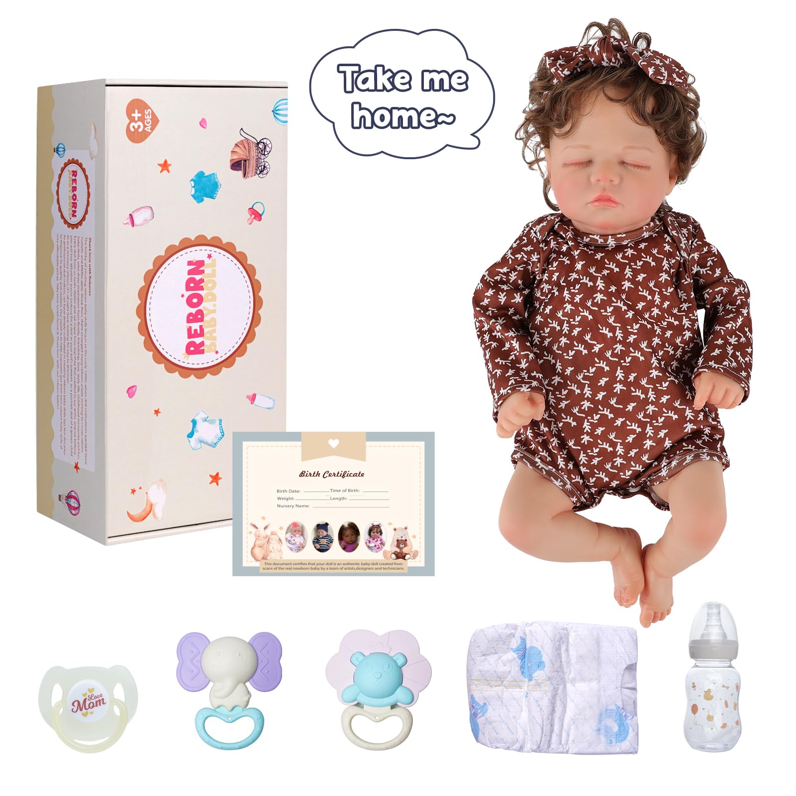 Foto 7 | Muñeca Reborn Babeside Relike Girl De 50 Cm Con Accesorios Para Más De 3 - Venta Internacional.