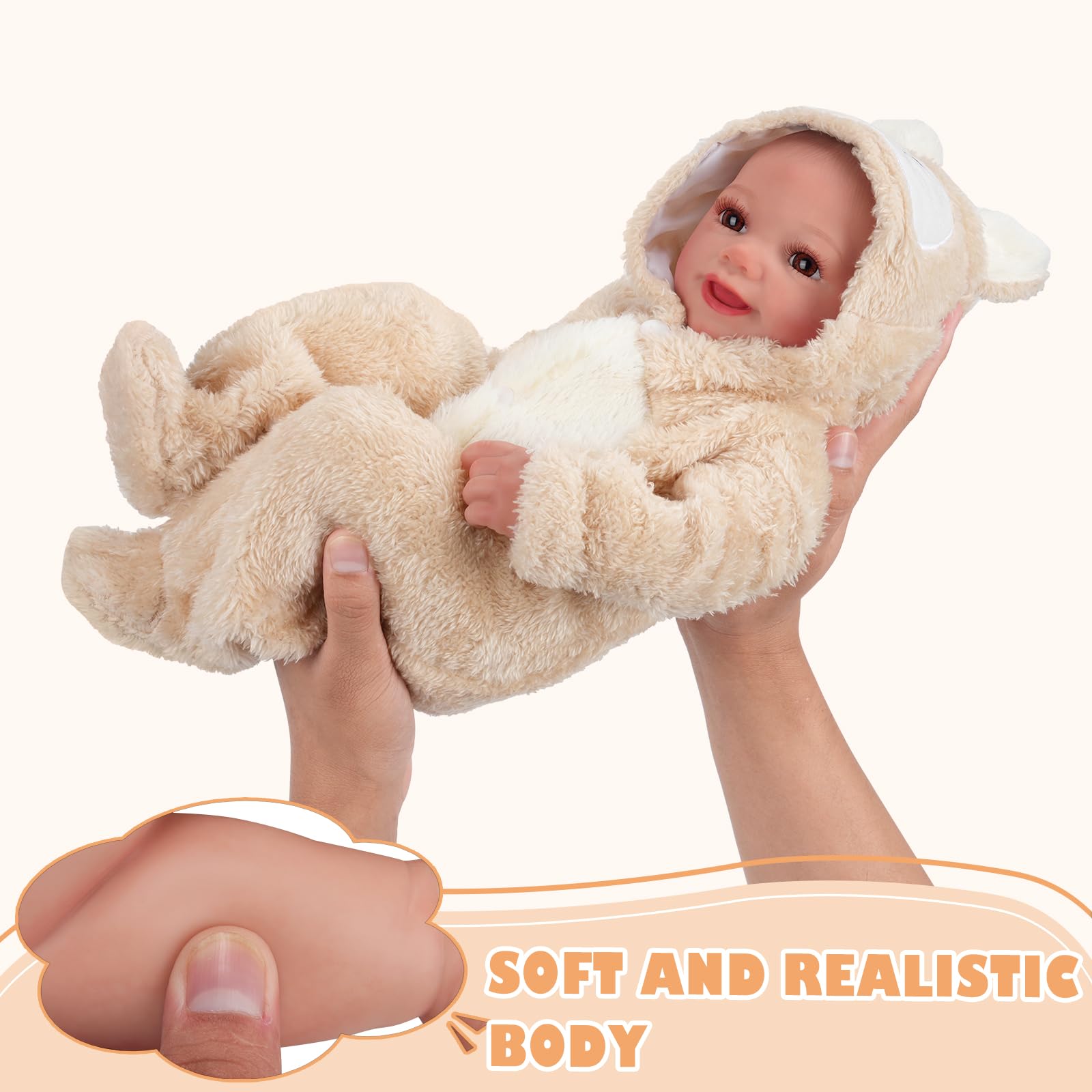 Foto 5 pulgar | Muñeca Reborn Babeside Sunny Girl De 43 Cm Con Accesorios Para Más De 3 - Venta Internacional.