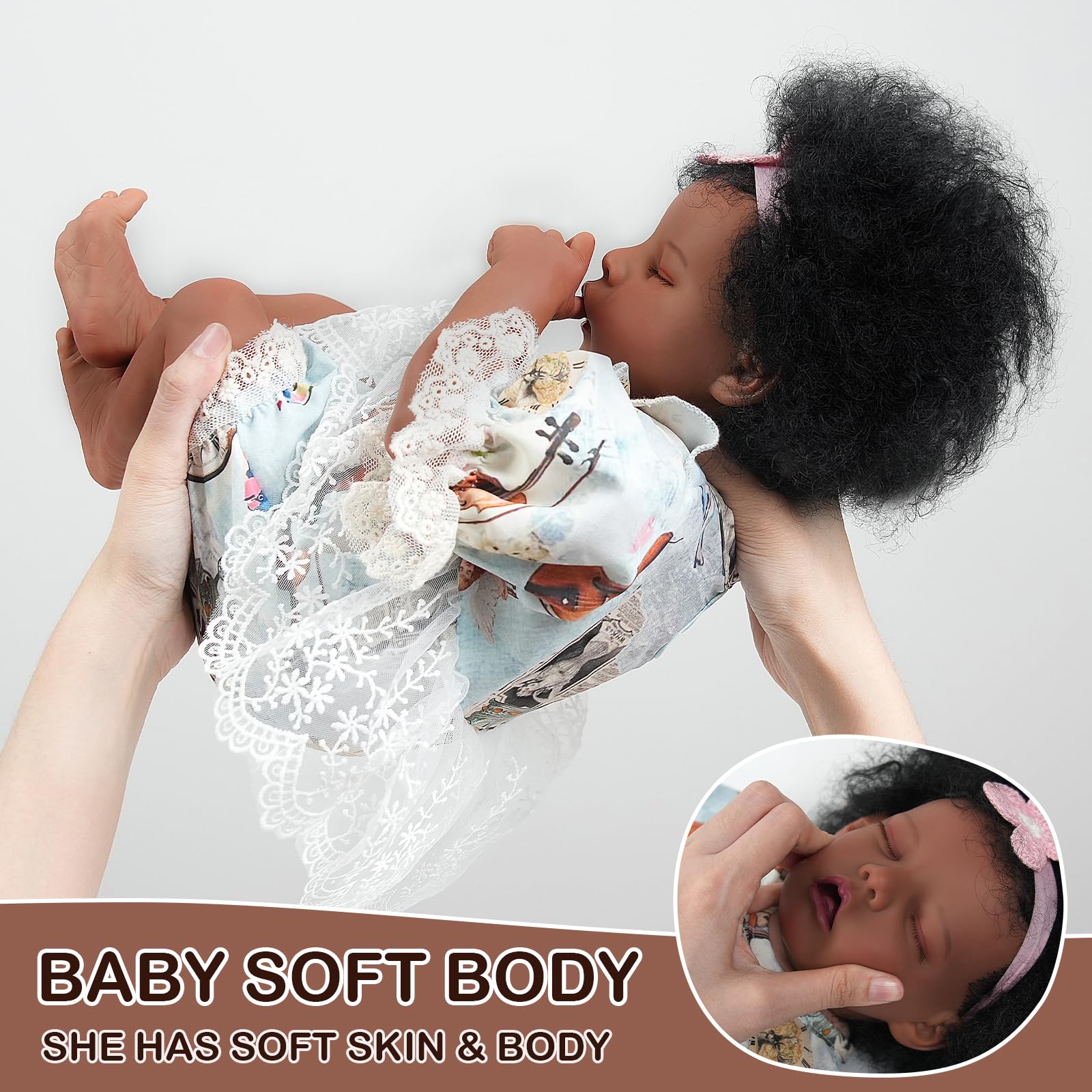 Foto 3 pulgar | Muñeca Reborn Babeside, Realista, Negra, 43 Cm, Con Accesorios - Venta Internacional.