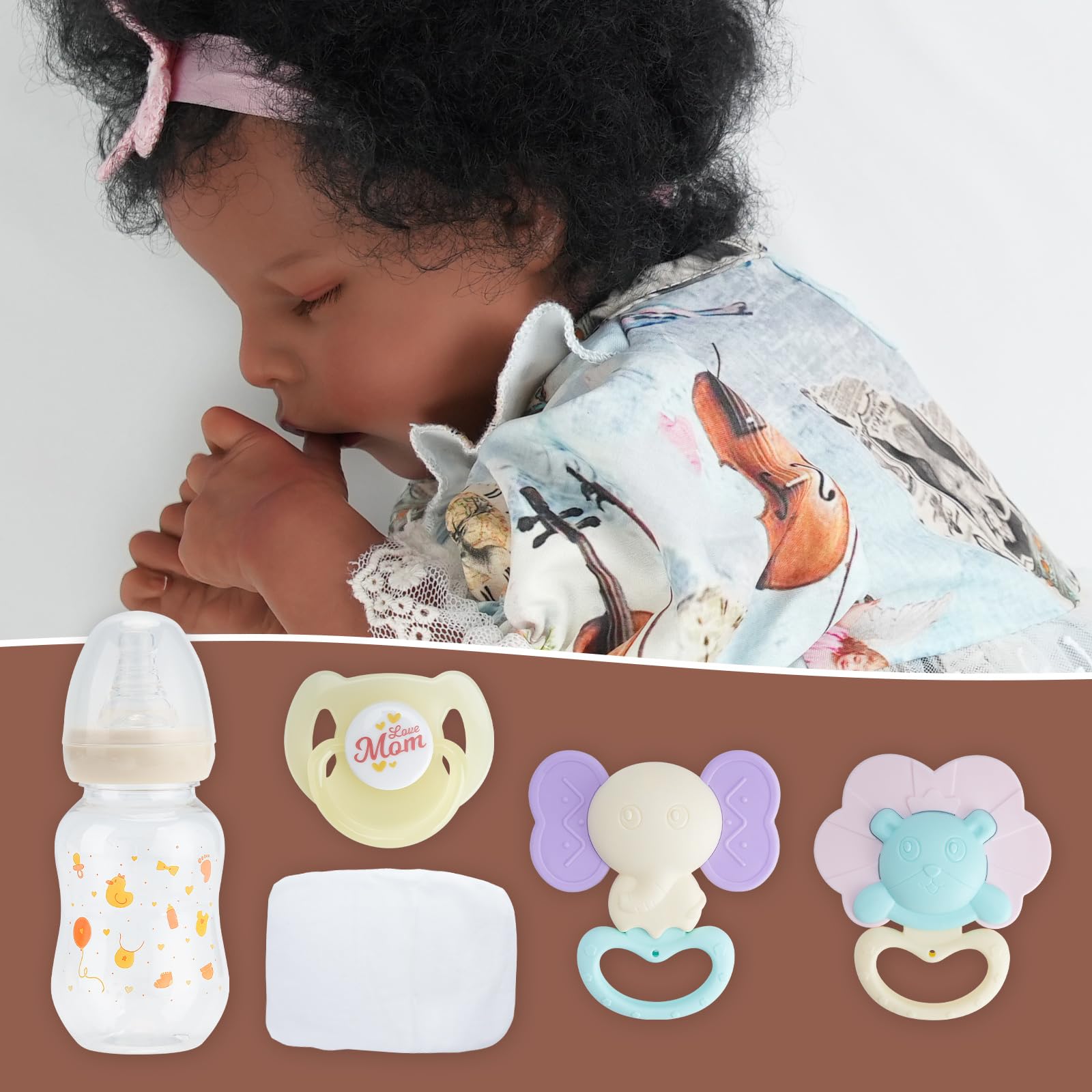 Foto 6 | Muñeca Reborn Babeside, Realista, Negra, 43 Cm, Con Accesorios - Venta Internacional.
