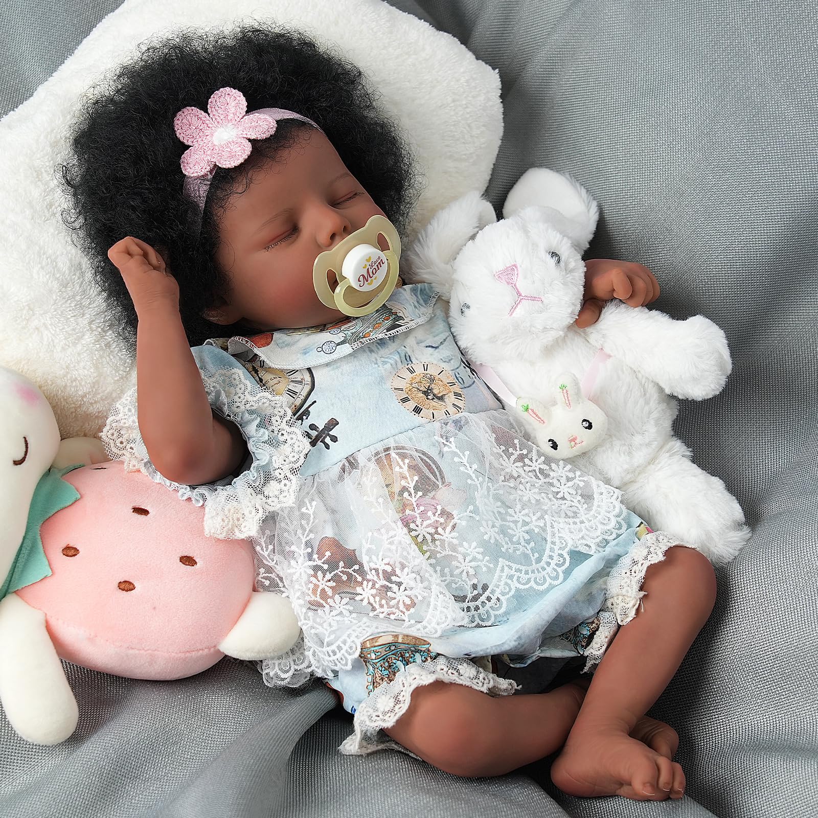 Foto 8 pulgar | Muñeca Reborn Babeside, Realista, Negra, 43 Cm, Con Accesorios - Venta Internacional.