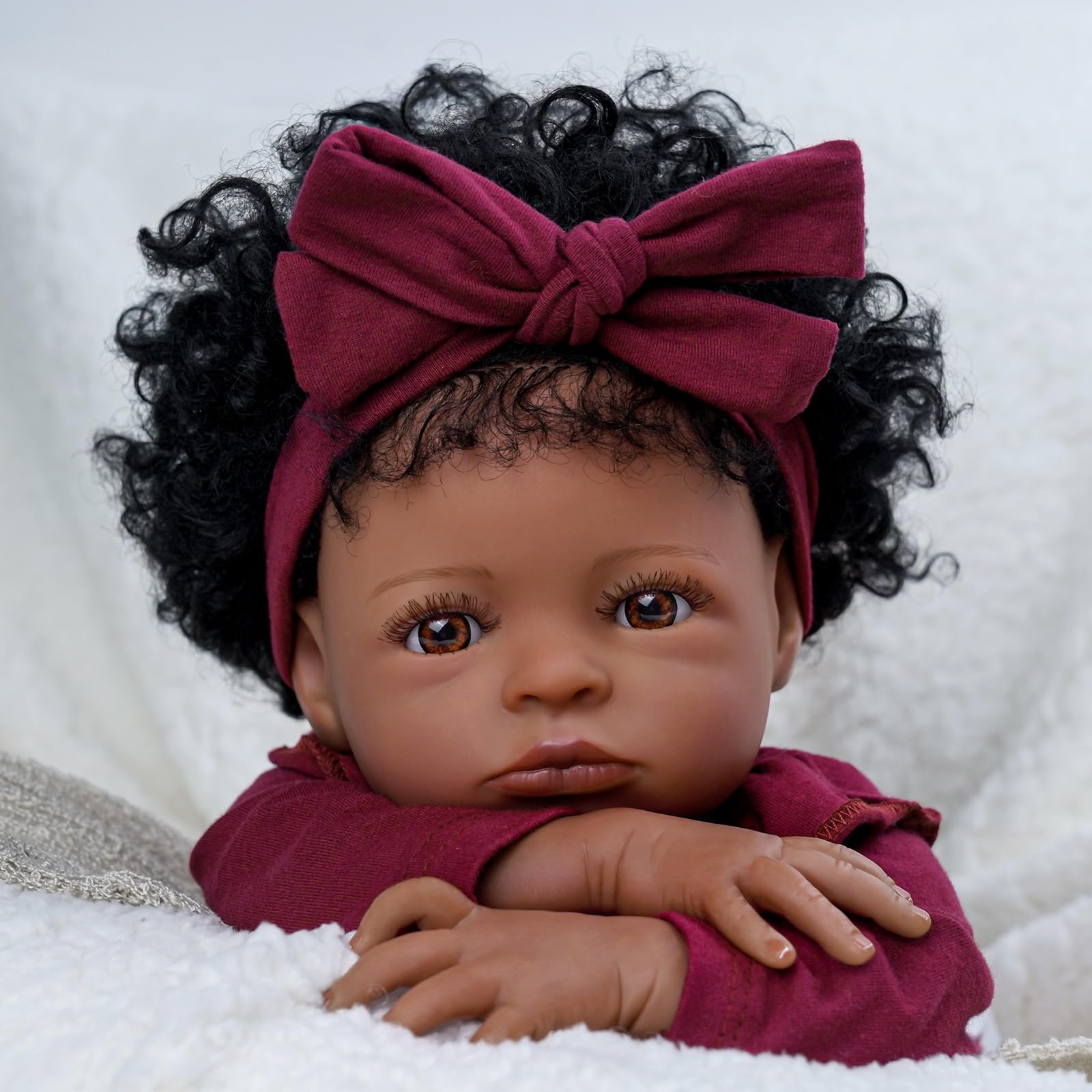 Foto 2 pulgar | Muñeca Babeside Tina Lifelike Reborn Black Girl 45 Cm Con Ropa - Venta Internacional.