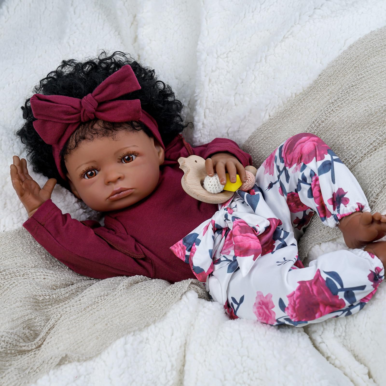 Foto 3 pulgar | Muñeca Babeside Tina Lifelike Reborn Black Girl 45 Cm Con Ropa - Venta Internacional.