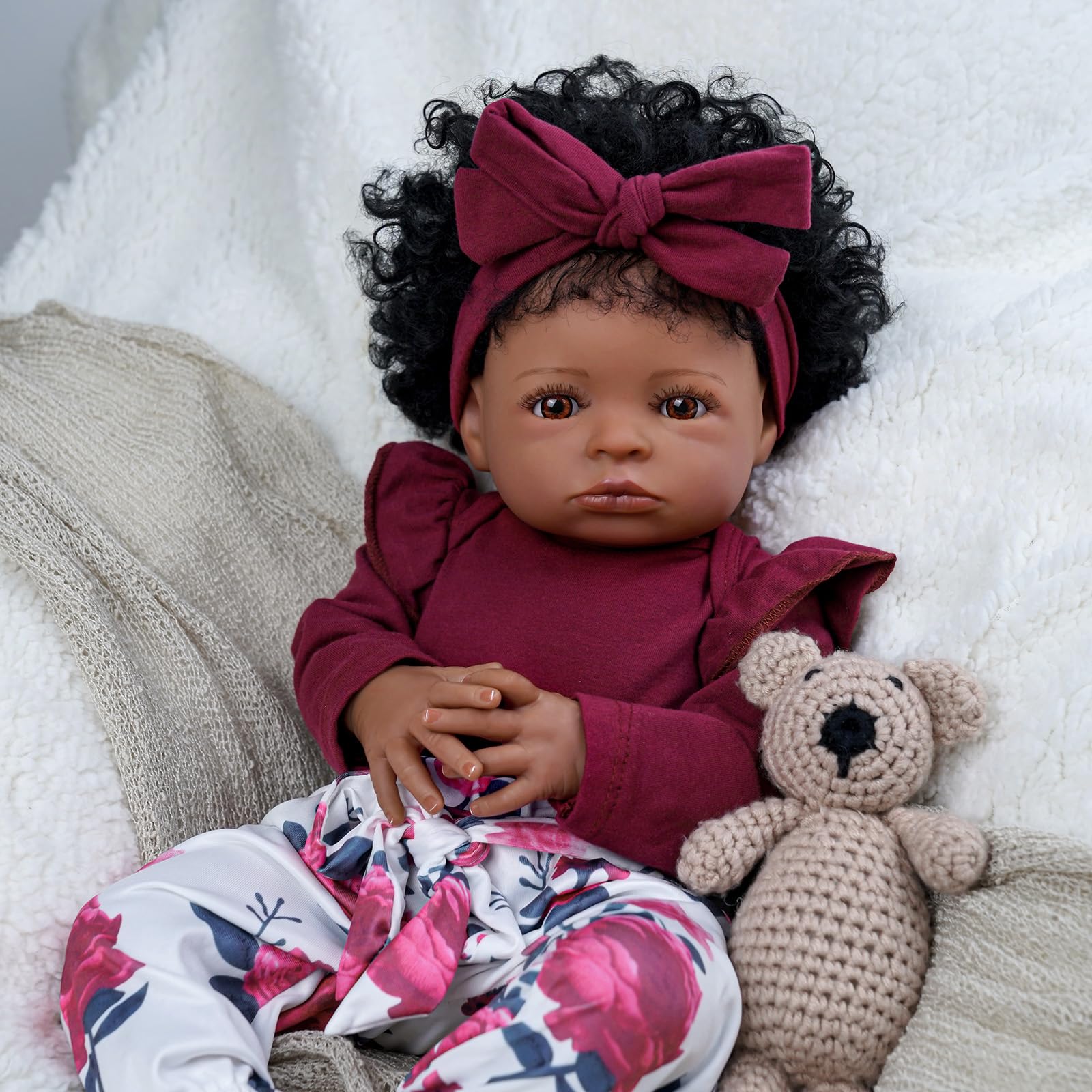 Foto 5 pulgar | Muñeca Babeside Tina Lifelike Reborn Black Girl 45 Cm Con Ropa - Venta Internacional.