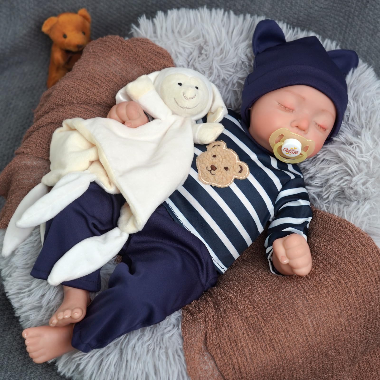Foto 6 pulgar | Muñeca Reborn Babeside Kai Boy Con Latido De 43 Cm Para Niños Mayores De 3 Años - Venta Internacional.