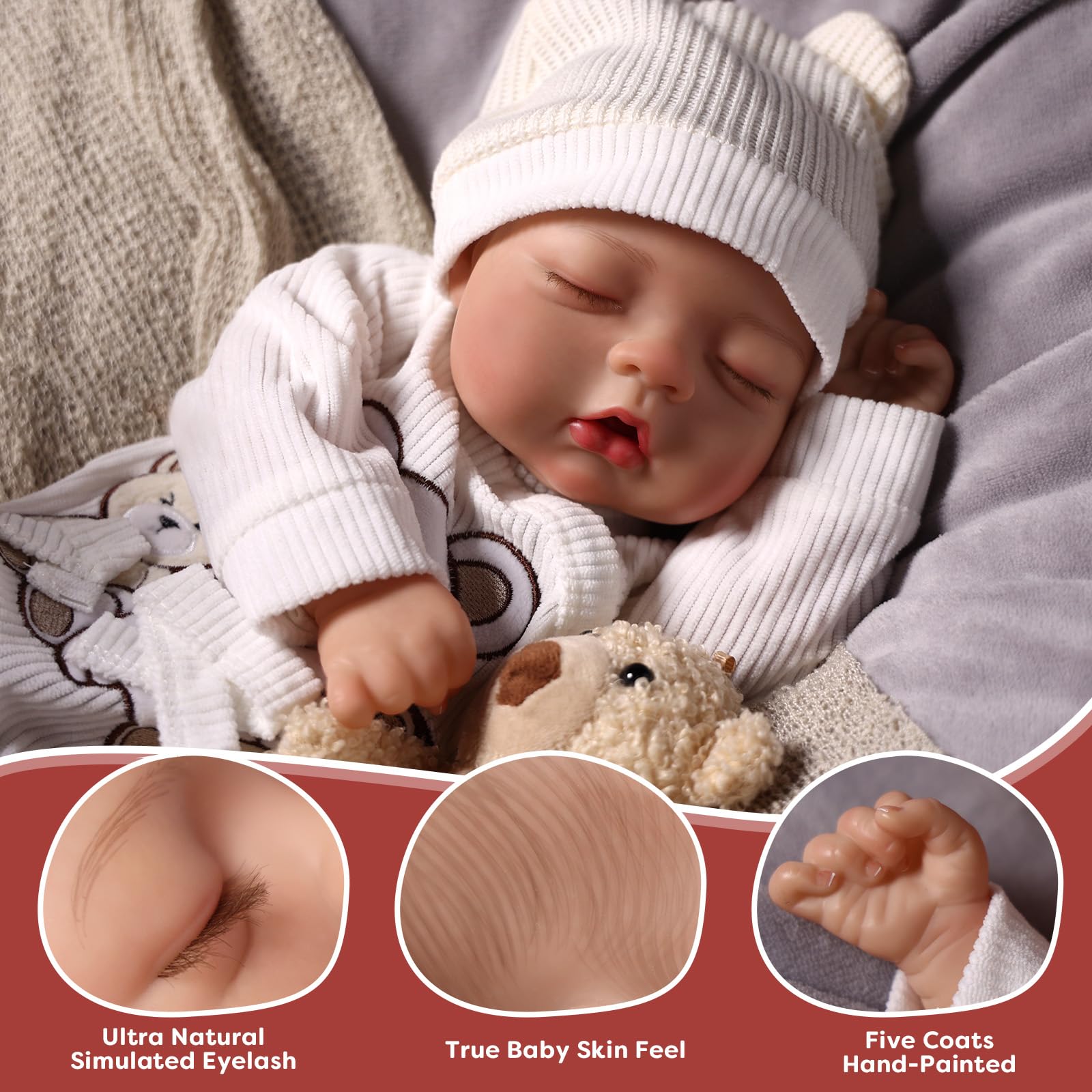 Foto 6 pulgar | Muñeca Reborn Babeside Relike Girl, 43 Cm, Con Ropa Para Mayores De 3 - Venta Internacional.