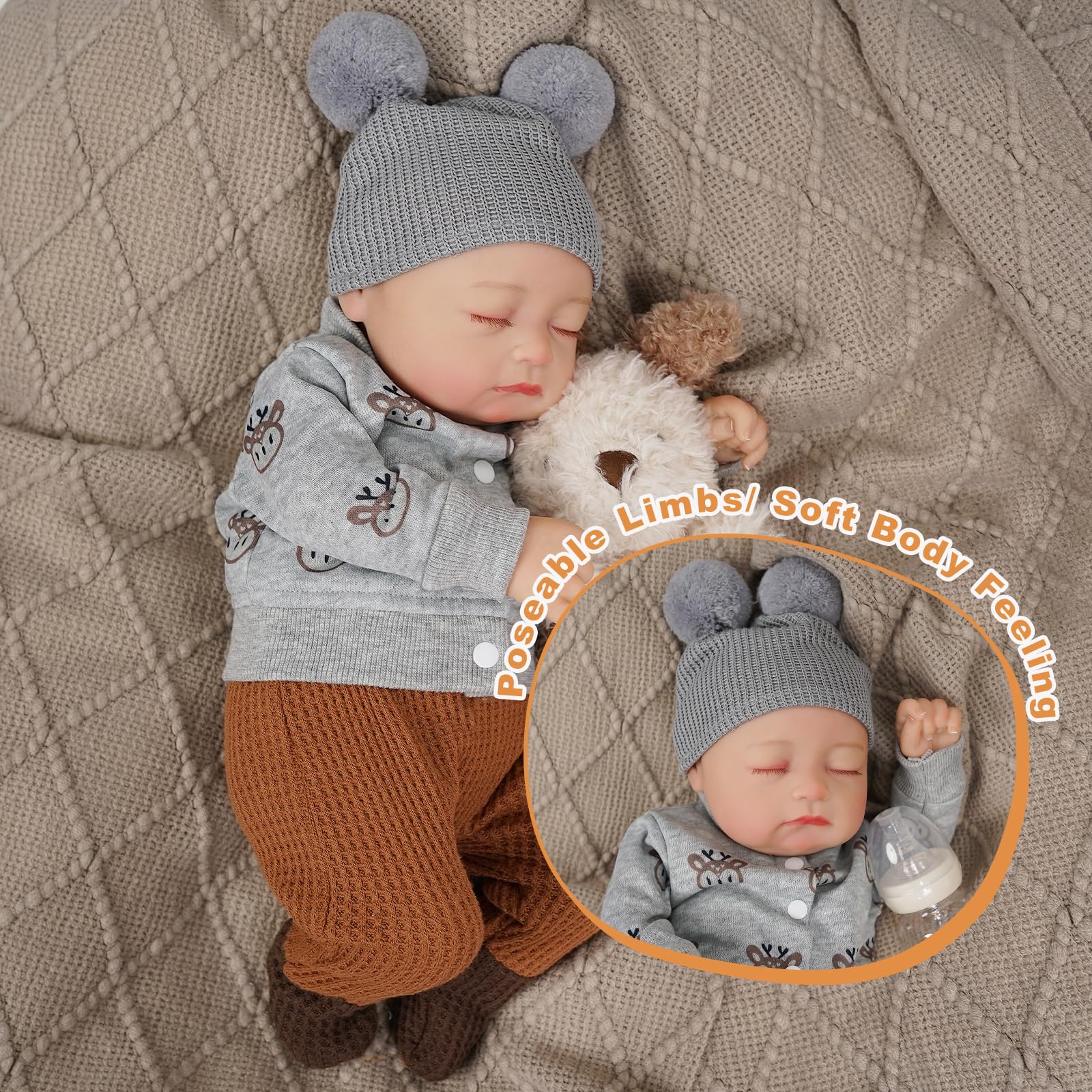 Foto 5 pulgar | Muñeca Reborn Babeside Connie Boy De 50 Cm Con Accesorios Para Más De 3 - Venta Internacional.