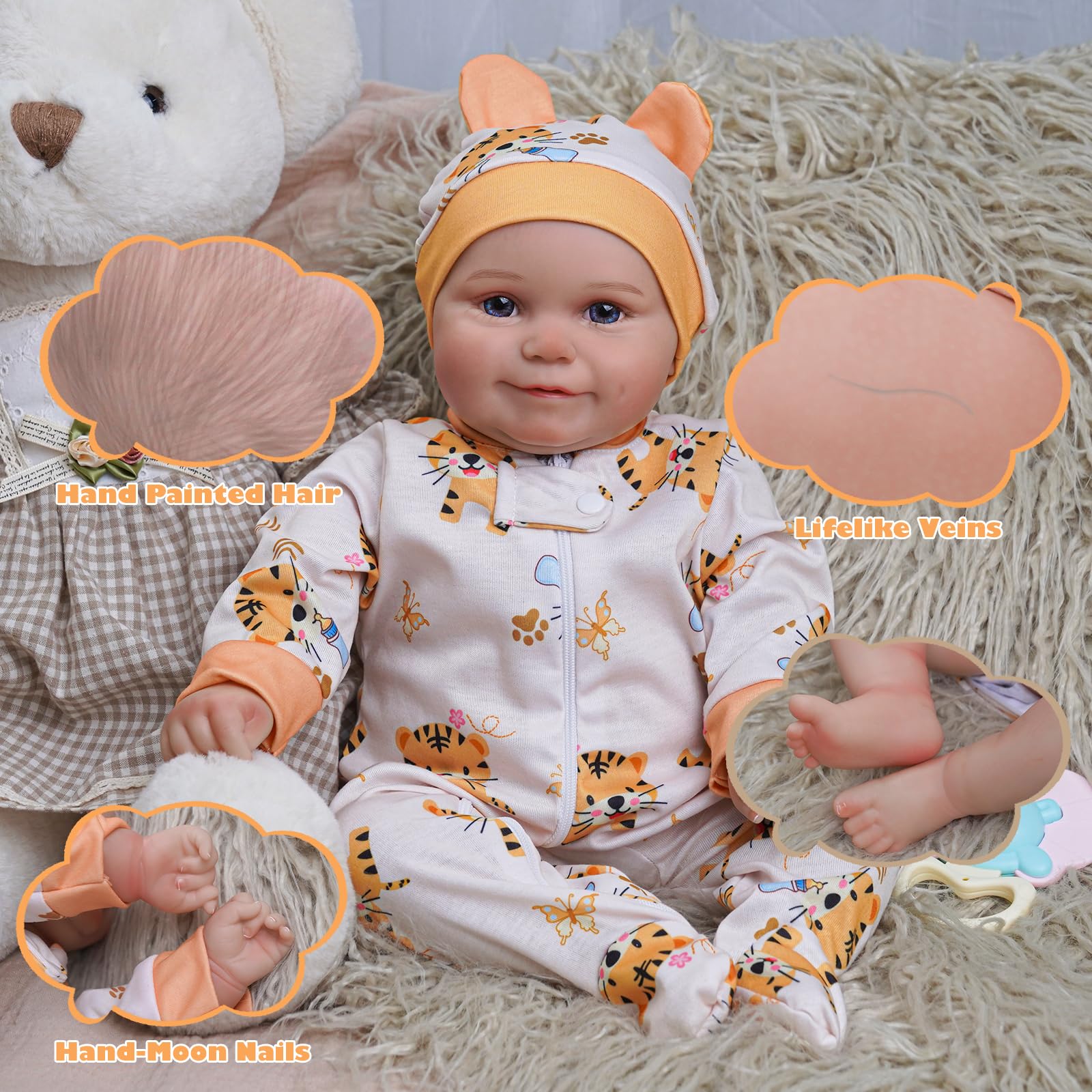 Foto 3 pulgar | Muñeca Reborn Babeside De 20 Pulgadas Con Accesorios Para Niñas O Más De 3 Niñas - Venta Internacional.