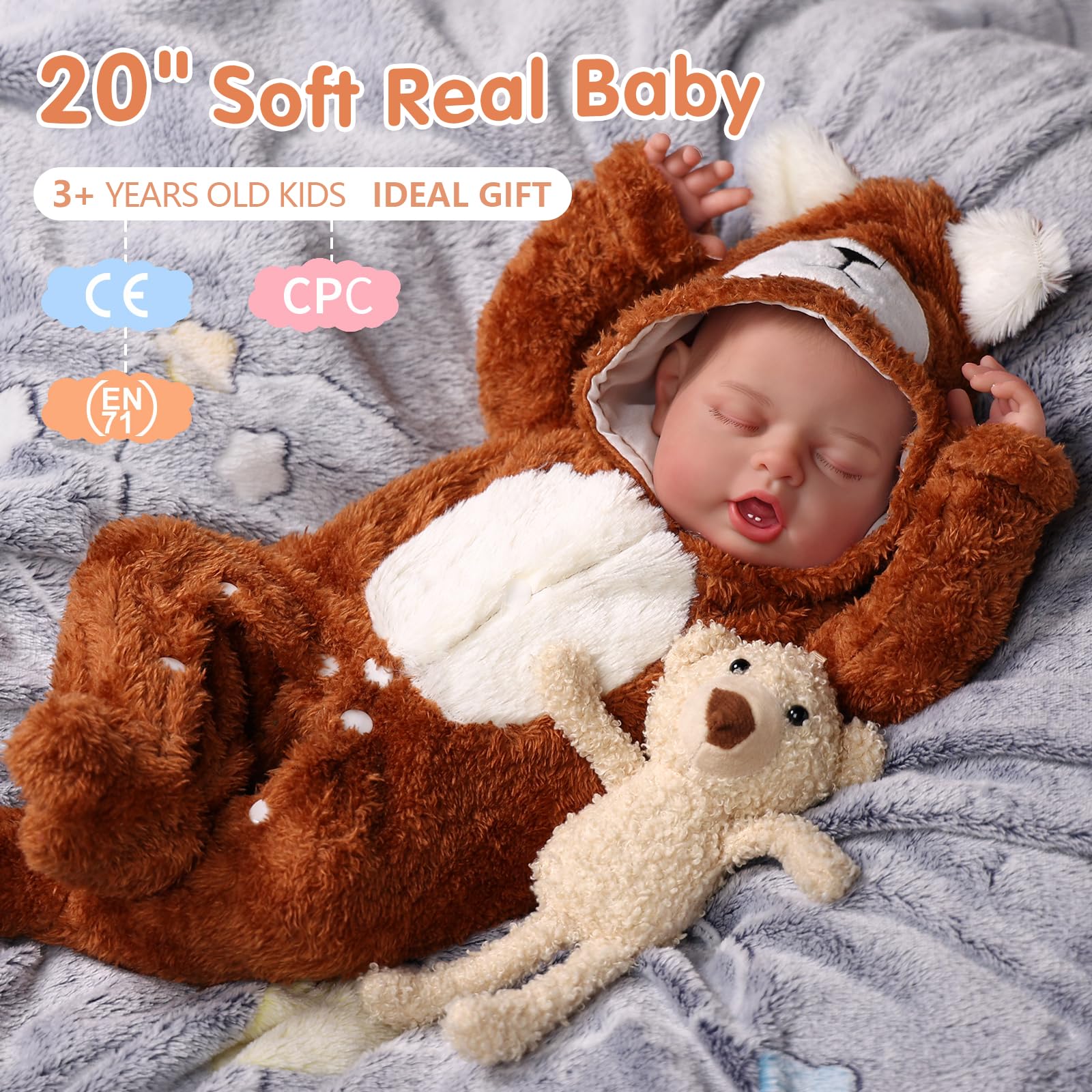 Foto 3 pulgar | Muñeco Reborn Babeside Relike Slelike Sleeping Boy De 50 Cm Con Acc - Venta Internacional.