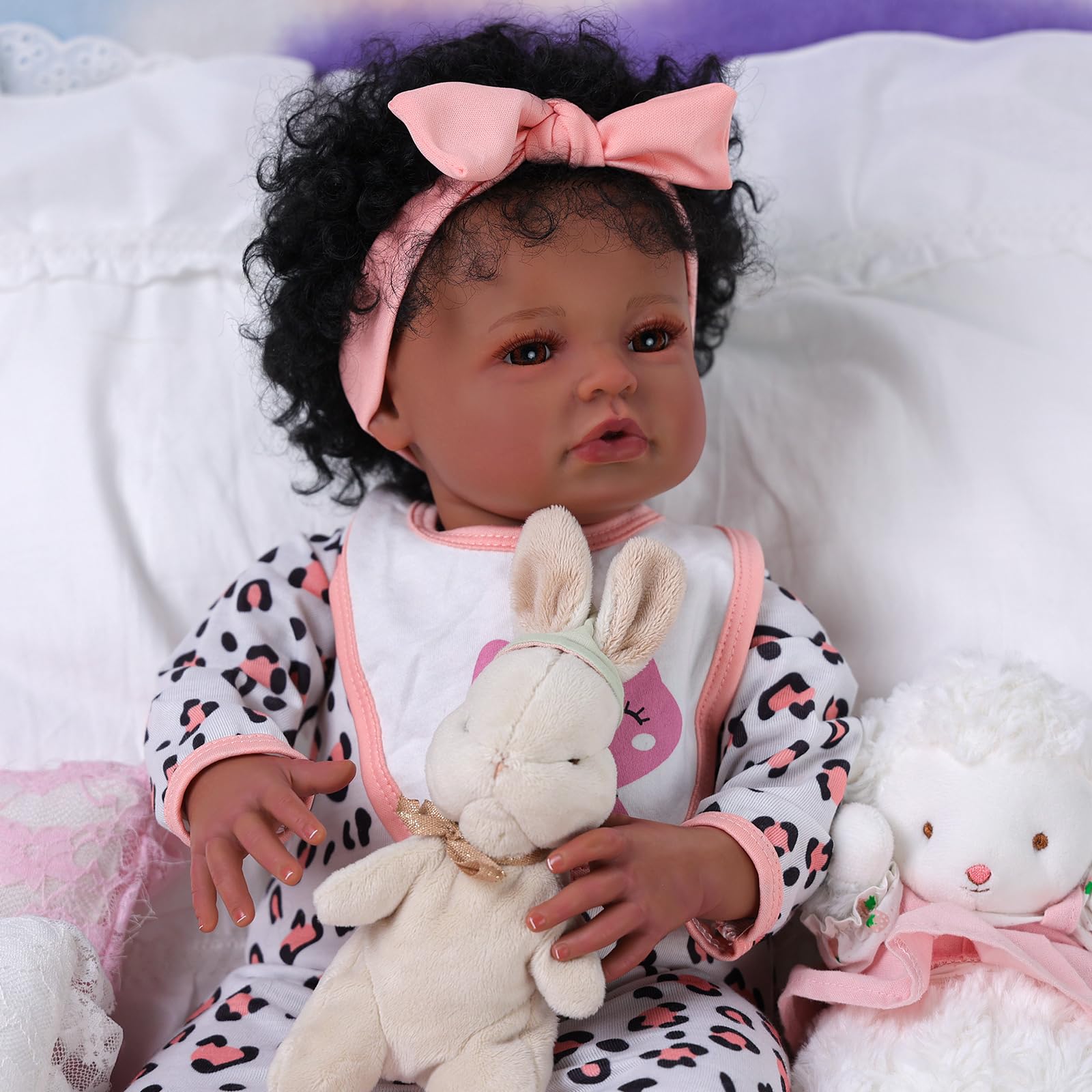 Foto 6 pulgar | Muñeca Babeside Natalie Relike Reborn Black Girl 50 Cm - Venta Internacional.