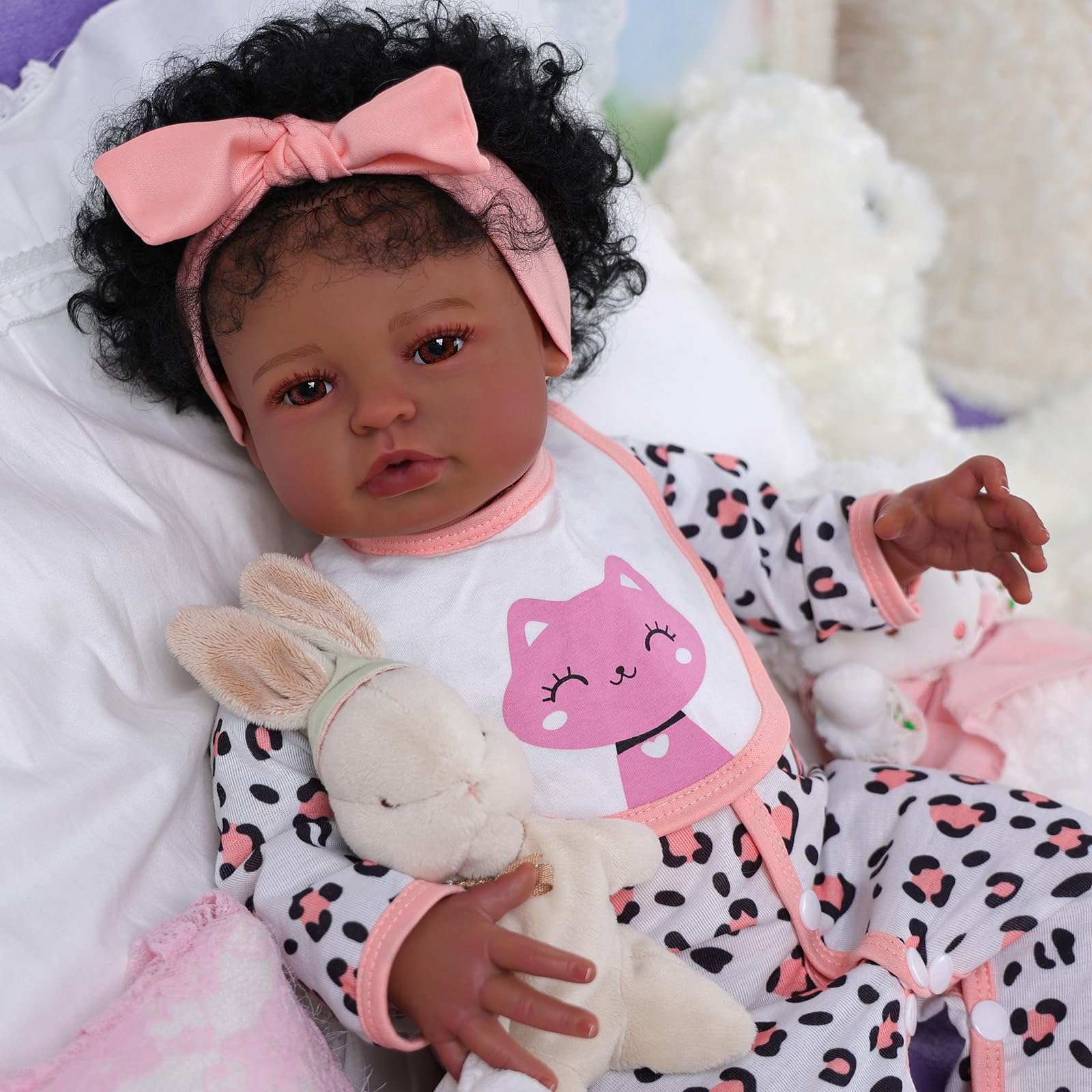 Foto 7 pulgar | Muñeca Babeside Natalie Relike Reborn Black Girl 50 Cm - Venta Internacional.