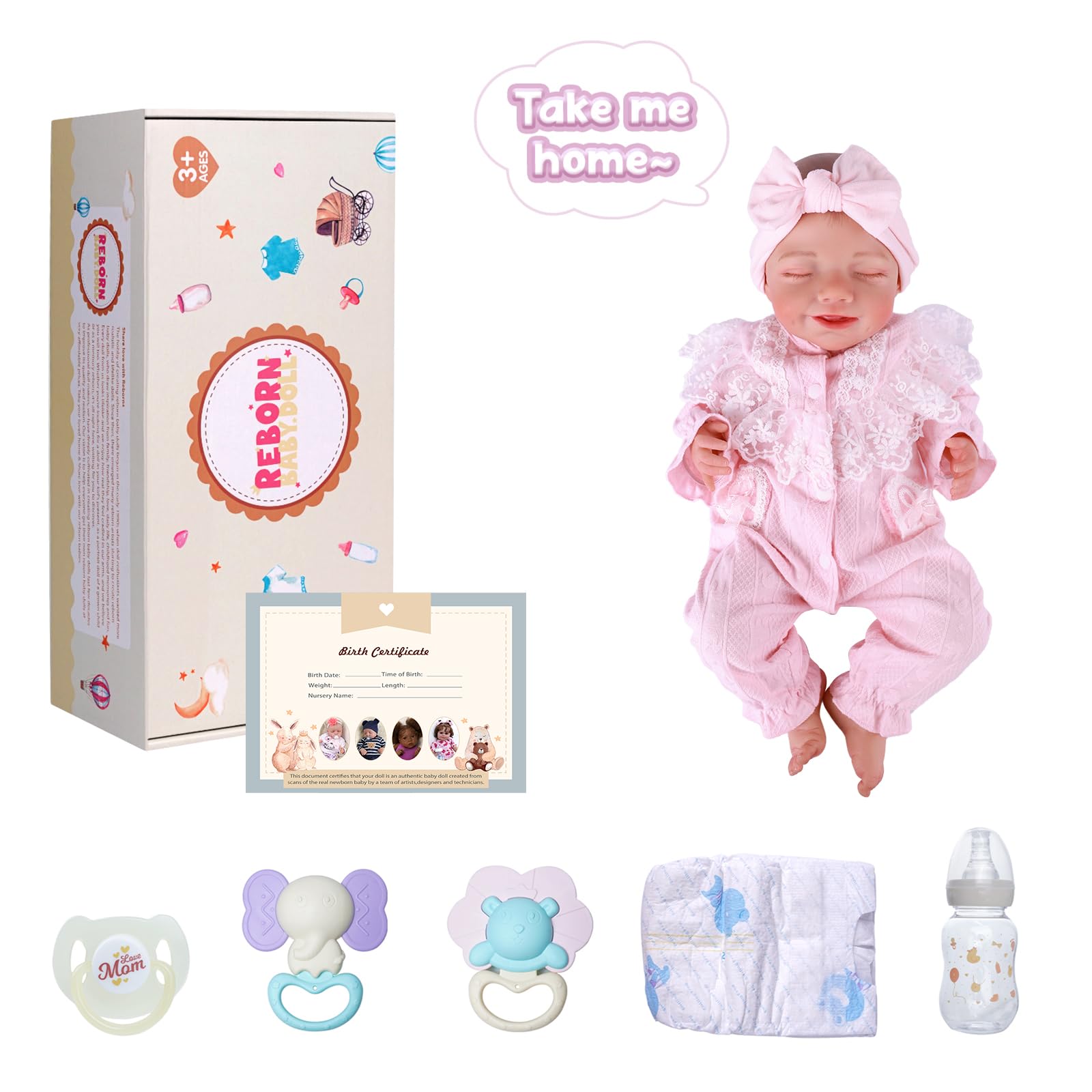 Foto 6 | Muñeca Reborn Babeside Olivia De 53,3 Cm Con Accesorios Para Más De 3 - Venta Internacional.