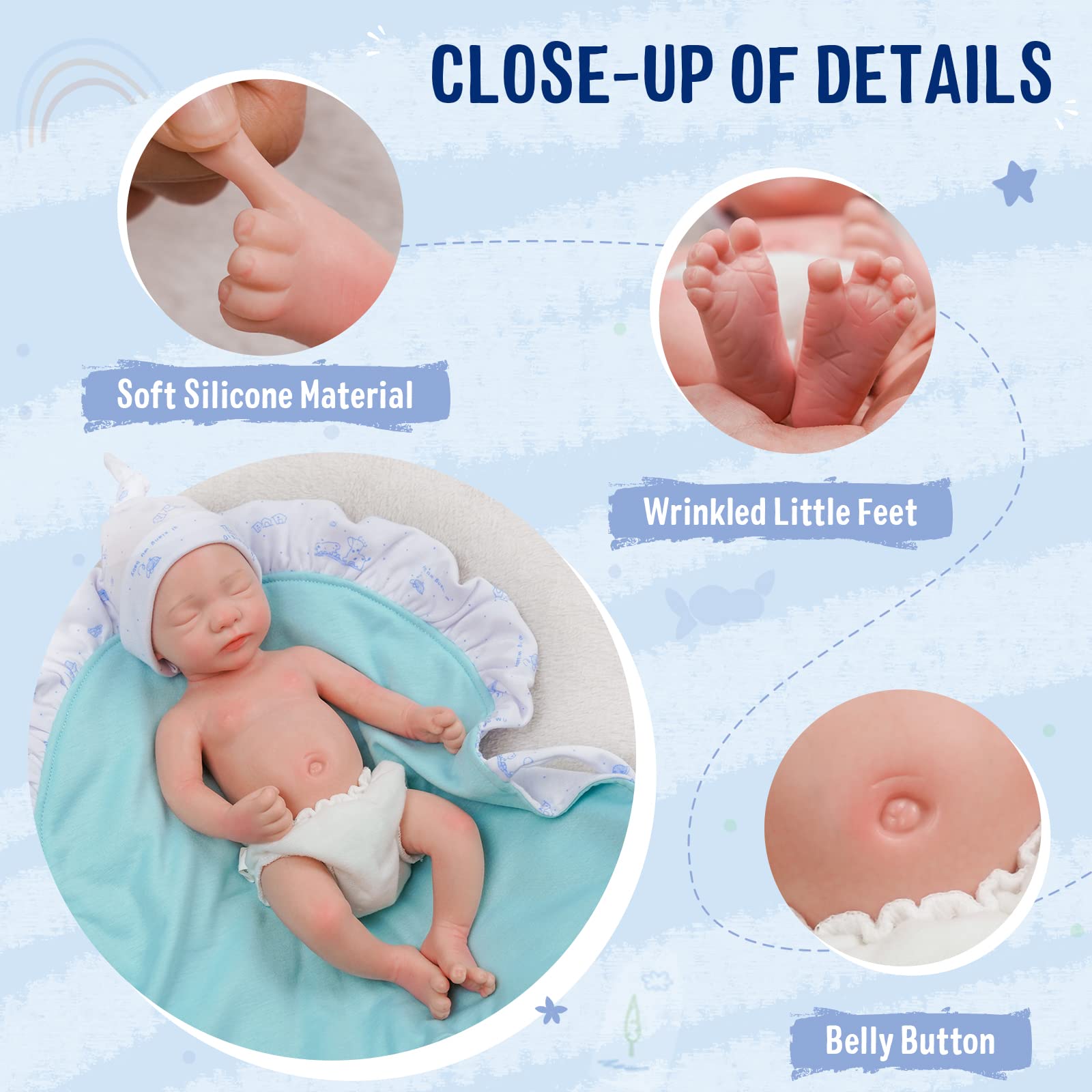 Foto 3 pulgar | Muñeca Reborn Babeside Aurora De 30 Cm Con Caja De Regalo Para Niño - Venta Internacional.