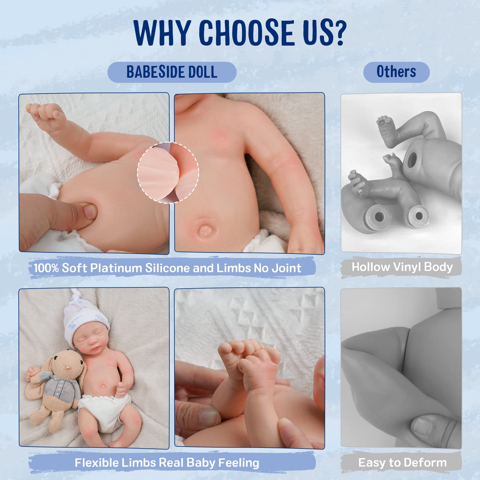 Foto 4 pulgar | Muñeca Reborn Babeside Aurora De 30 Cm Con Caja De Regalo Para Niño - Venta Internacional.