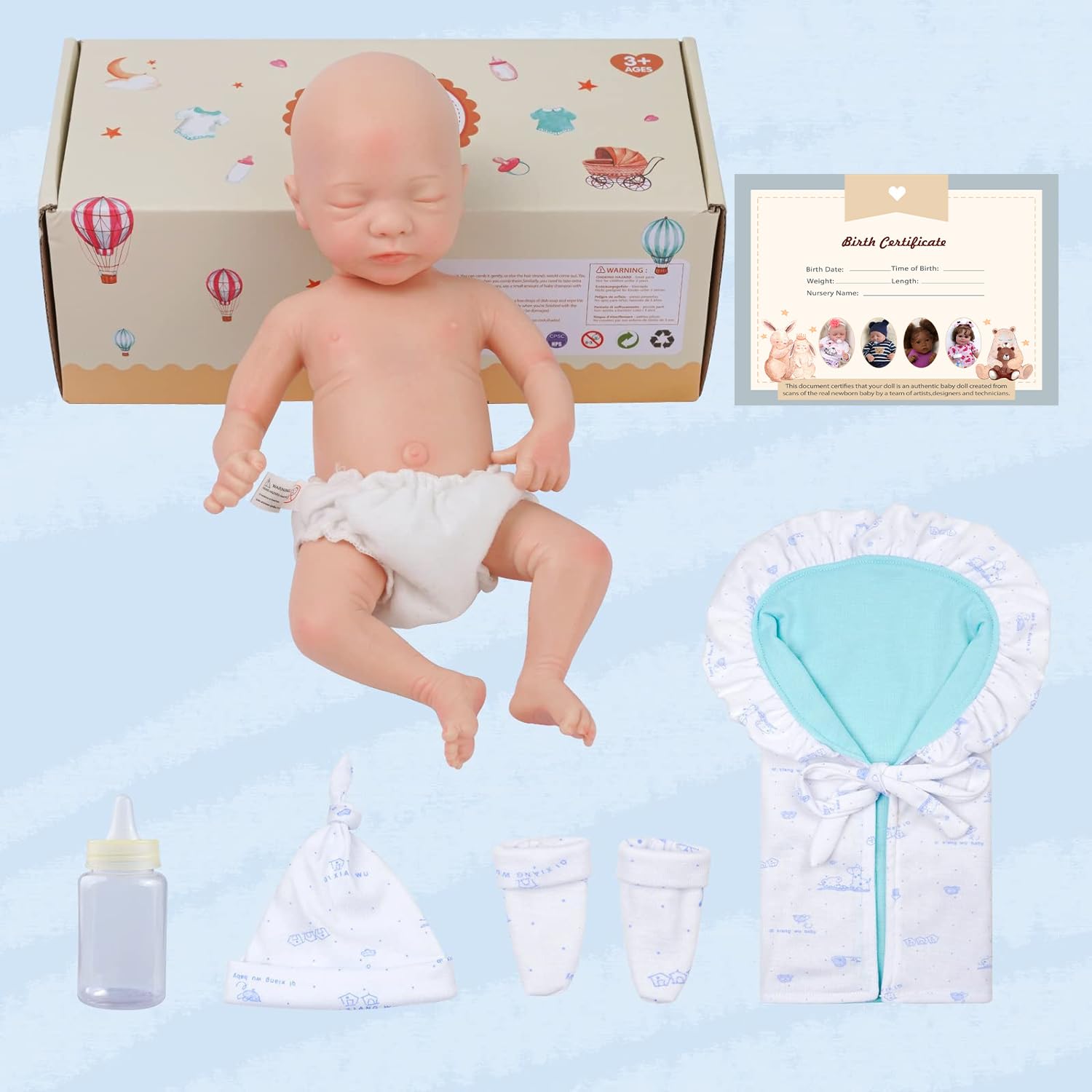 Foto 7 pulgar | Muñeca Reborn Babeside Aurora De 30 Cm Con Caja De Regalo Para Niño - Venta Internacional.