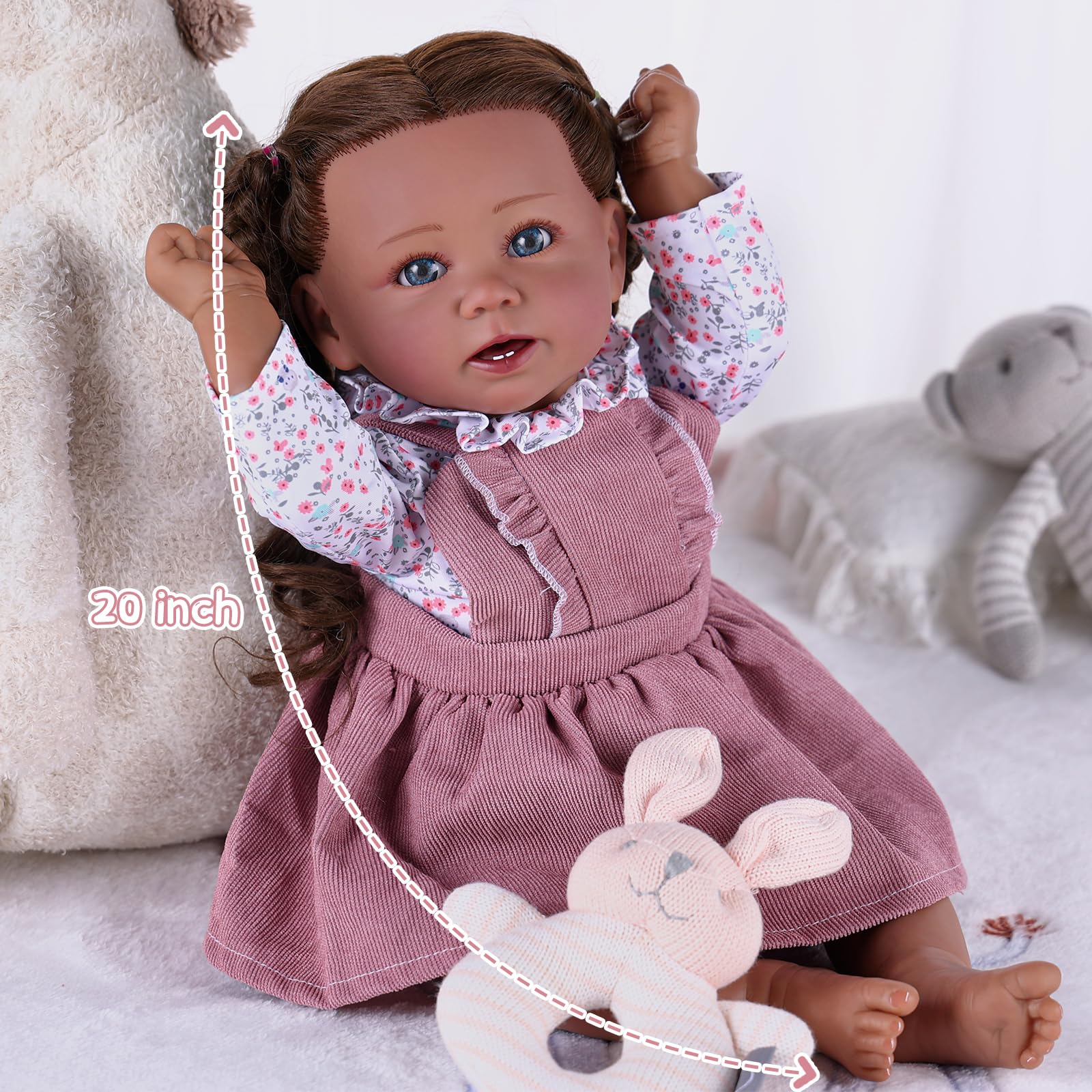 Foto 5 pulgar | Muñeca Reborn Babeside, Realista, Negra, 50 Cm, Con Accesorios - Venta Internacional.