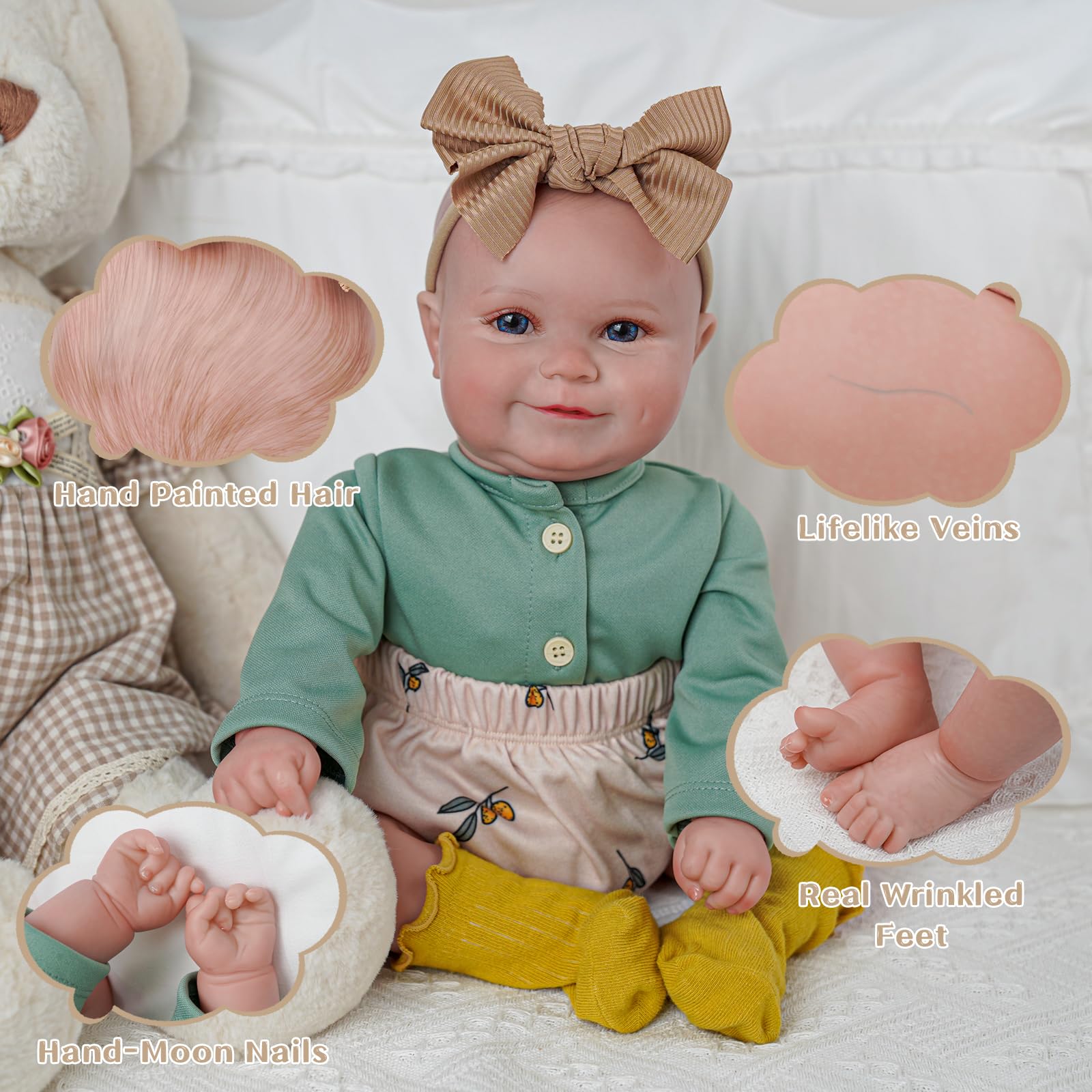 Foto 5 pulgar | Muñeca Interactiva Reborn Babeside 3 En 1 Con Latido - Venta Internacional.