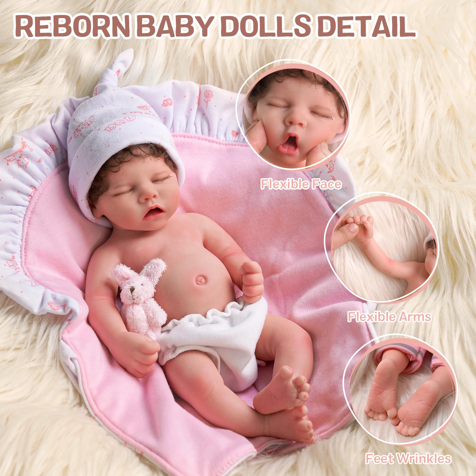 Foto 4 pulgar | Muñeca Reborn Babeside Relike Girl De 30 Cm Con Silicona Platino - Venta Internacional.