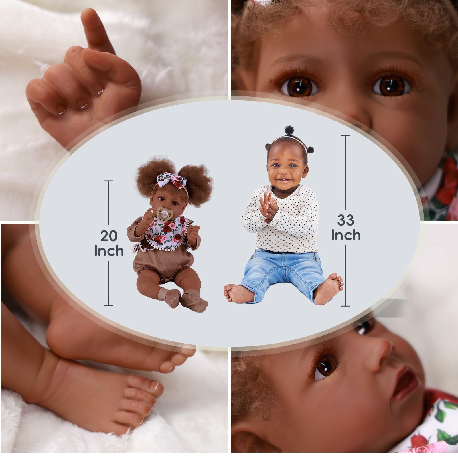 Foto 5 | Muñeca Reborn Babeside Black Girl De 50 Cm Con Kit De Alimentación Para Mayores De 3 - Venta Internacional.