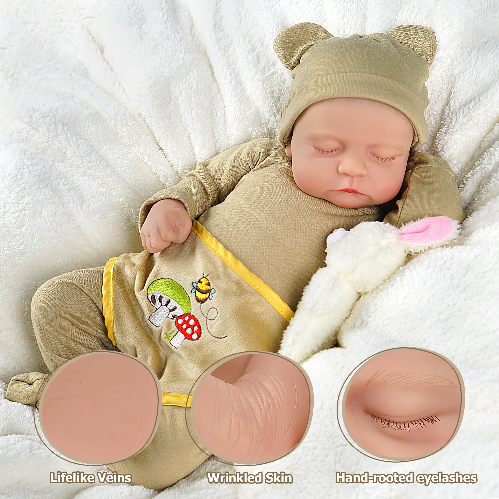 Foto 5 pulgar | Muñeca Reborn Babeside Noah De 50 Cm Con Accesorios Para Niños Mayores De 3 Años - Venta Internacional.