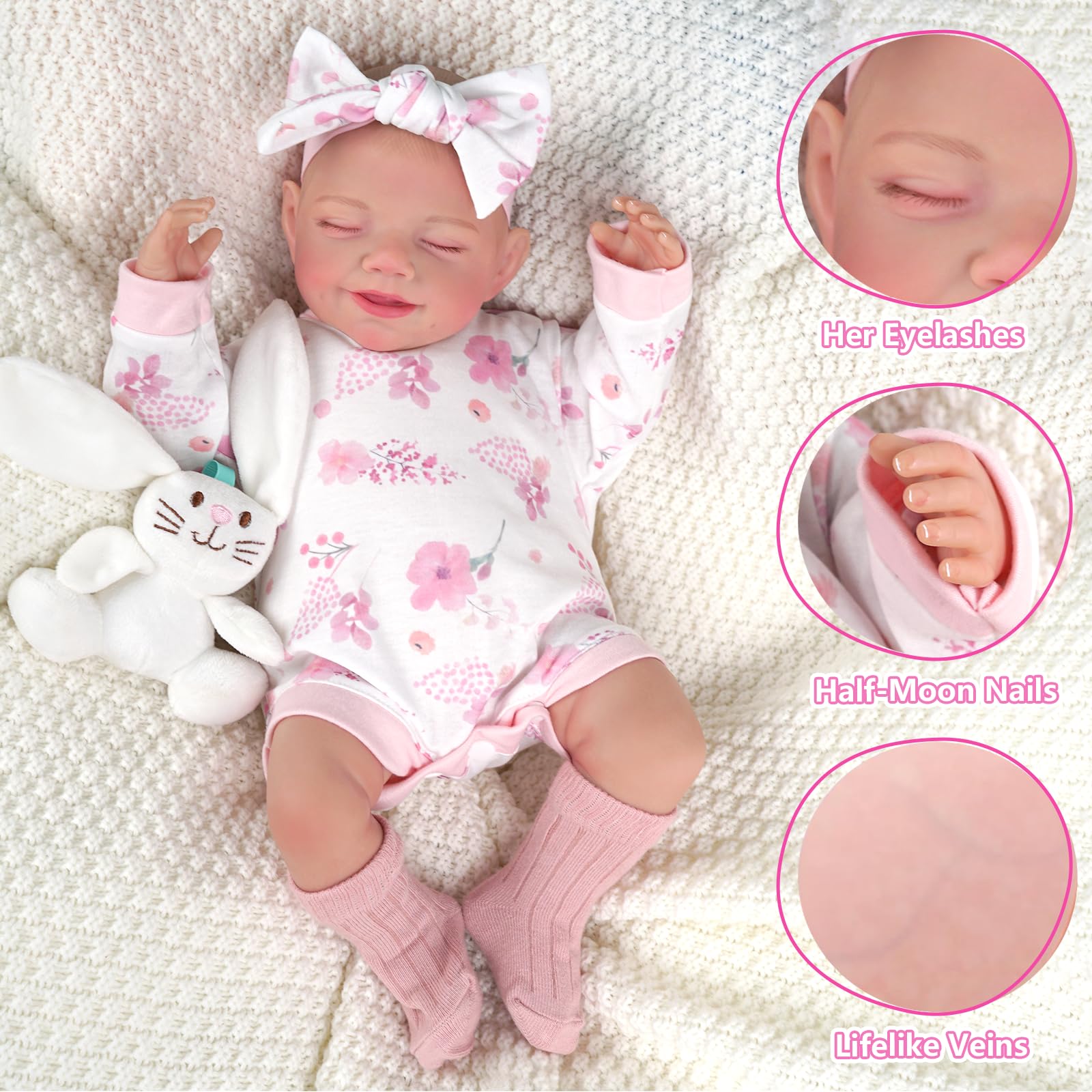 Foto 4 pulgar | Muñeca Reborn Babeside Olivia De 50 Cm Con Accesorios Para Más De 3 Años - Venta Internacional.