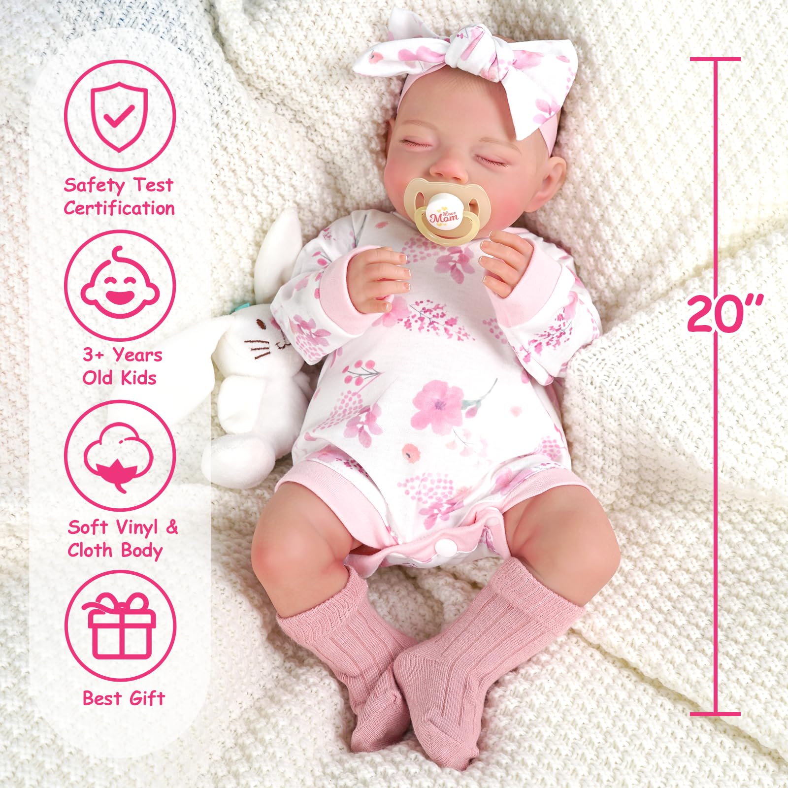 Foto 5 pulgar | Muñeca Reborn Babeside Olivia De 50 Cm Con Accesorios Para Más De 3 Años - Venta Internacional.